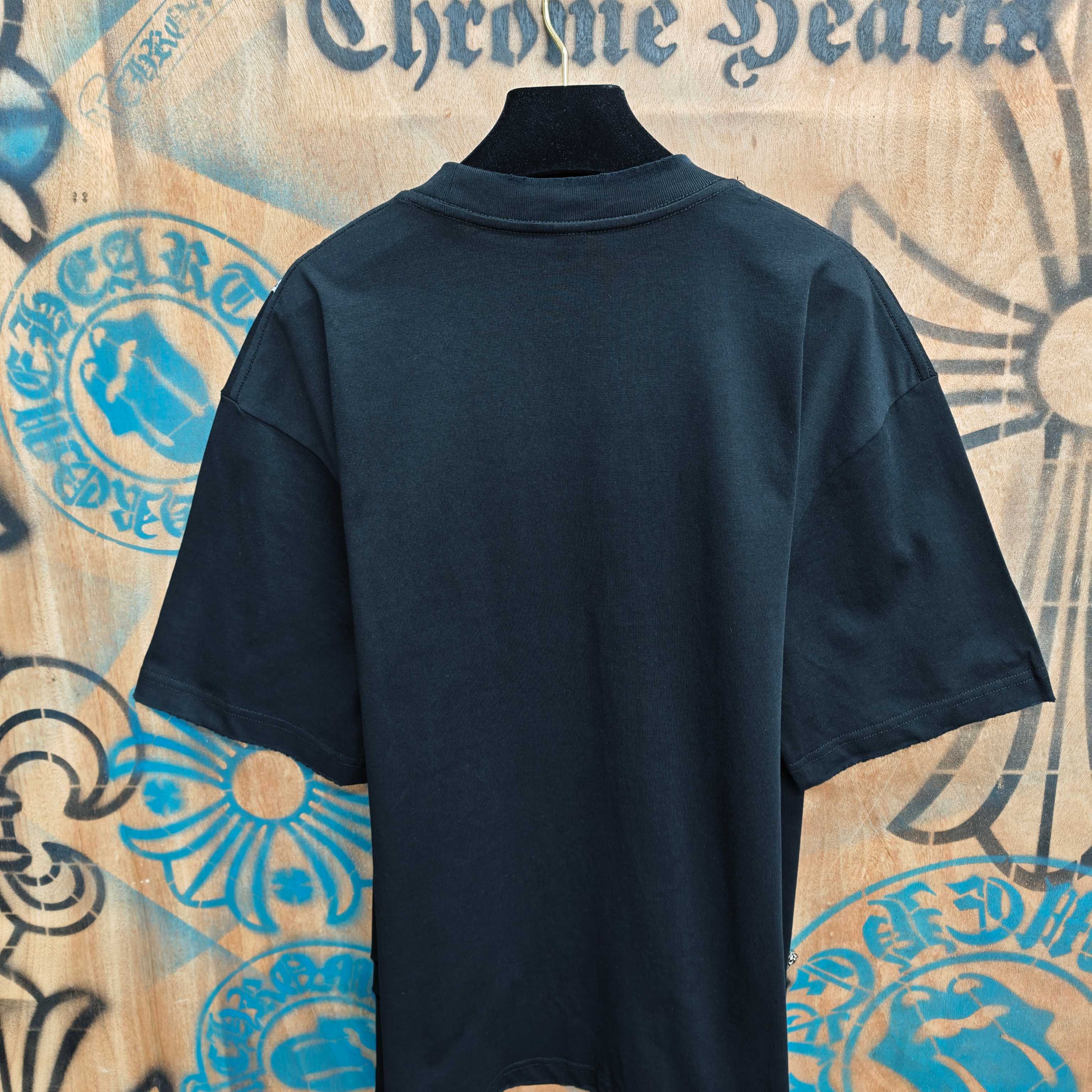 Chrome Hearts Chrome Hearts CH 克罗心重工白色镀银立体印花黑色立体绣花短袖