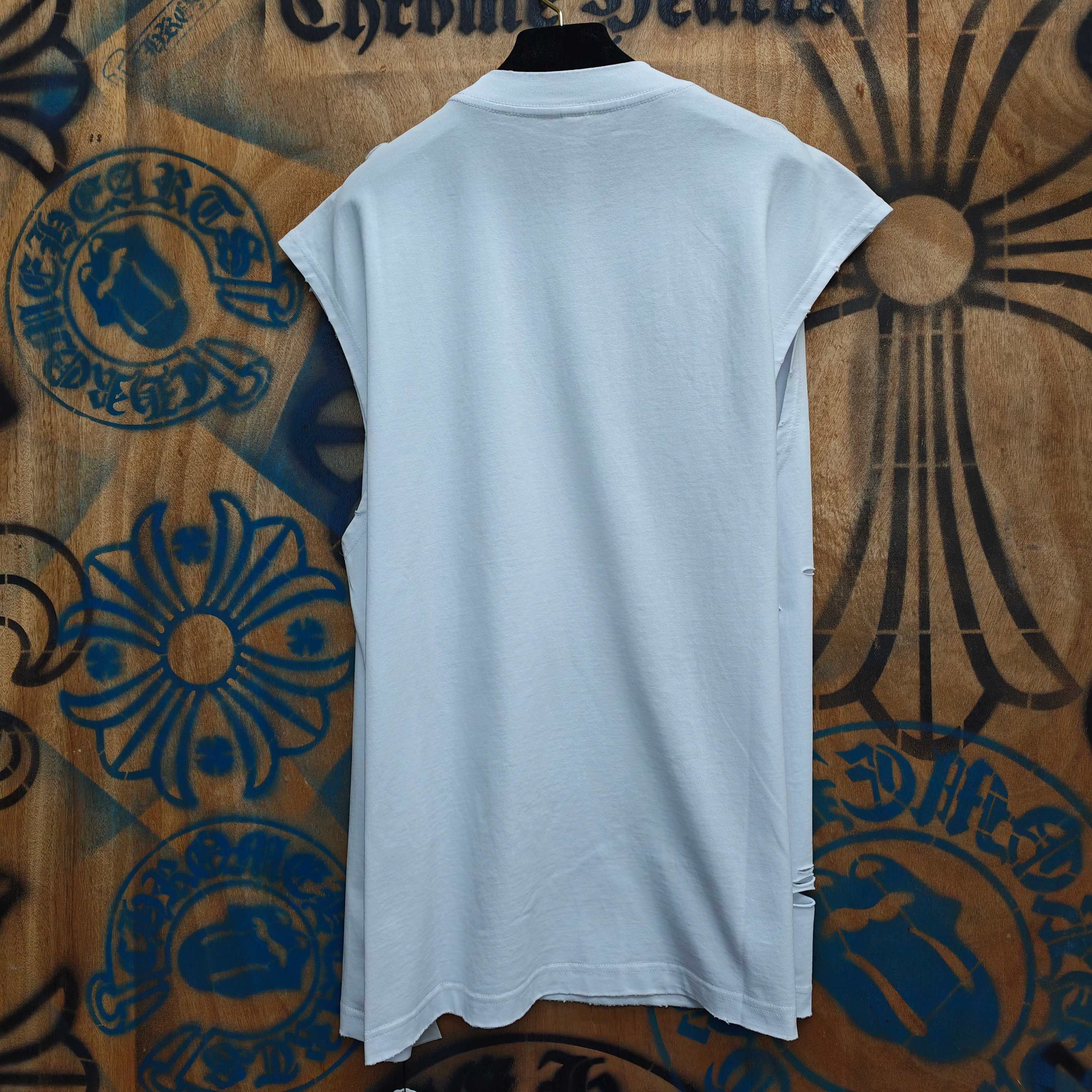 Chrome Hearts Chrome Hearts CH 克罗心重工白色镀银立体印花黑色立体绣花短袖 重工洗水