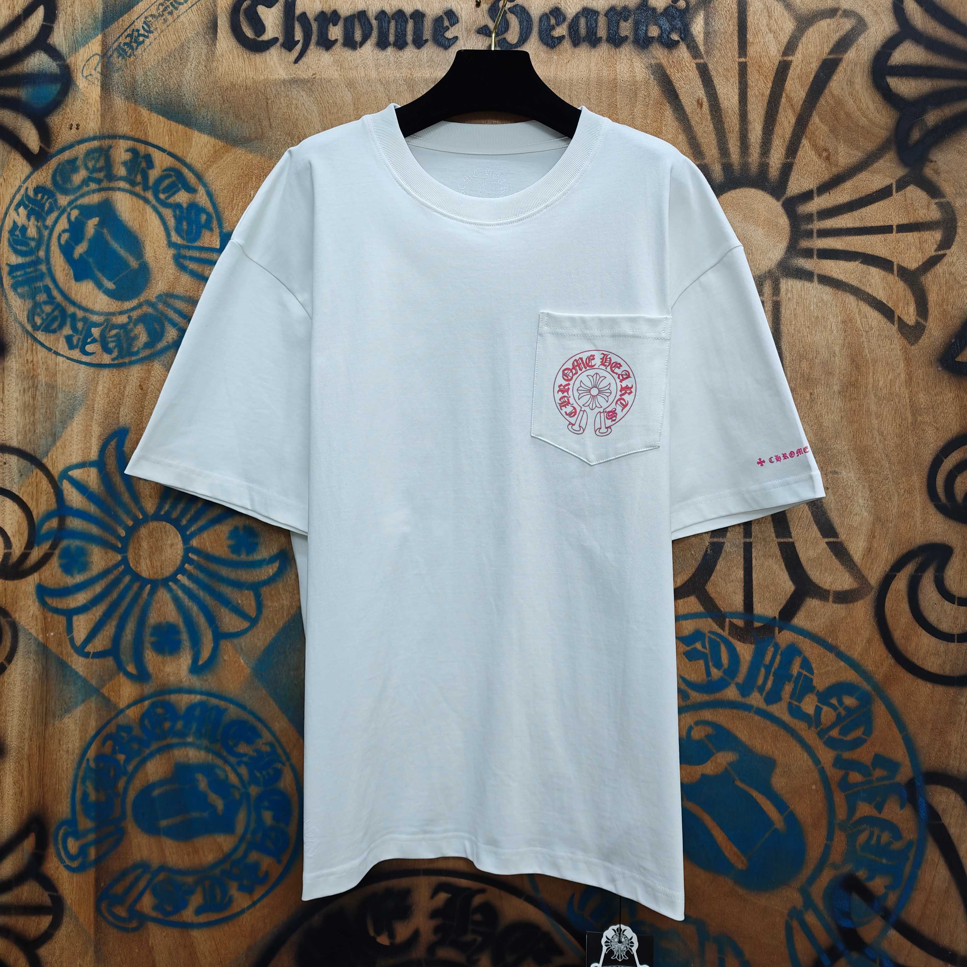 Chrome Hearts Chrome Hearts CH 克罗心重工白色镀银立体印花黑色立体印花长袖 重工洗水