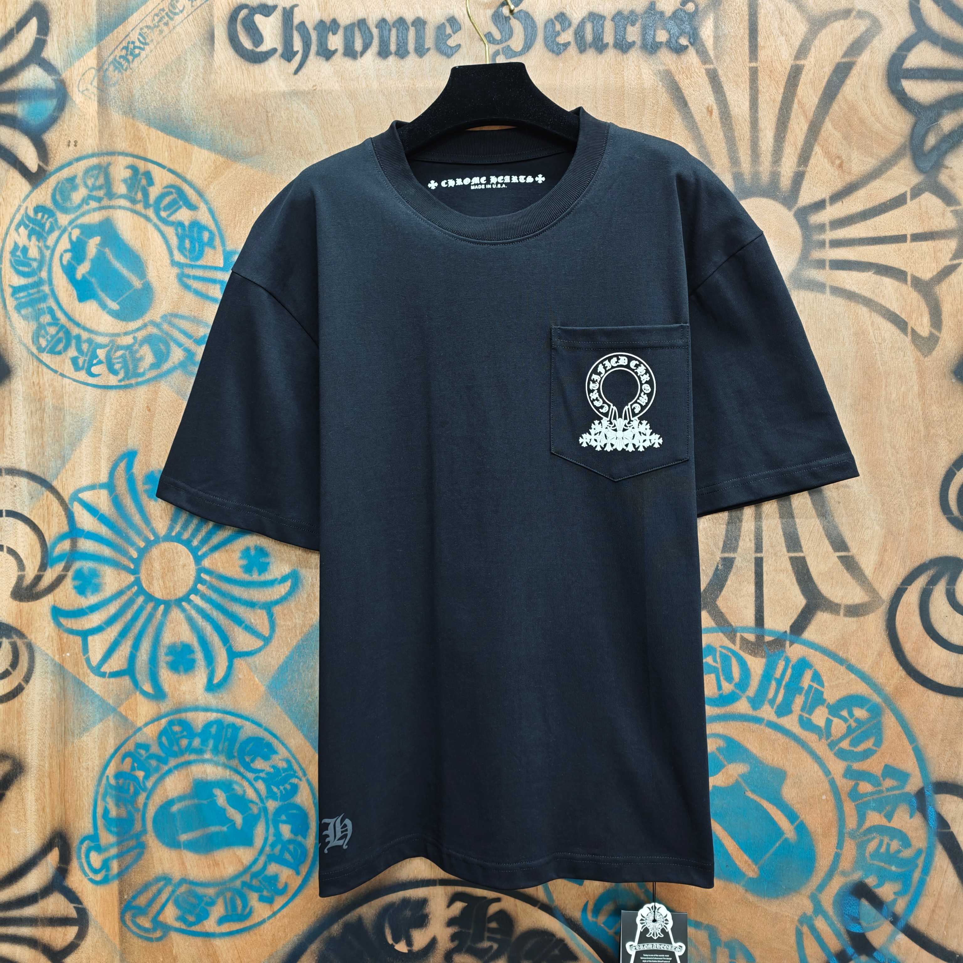 Chrome Hearts Chrome Hearts CH 克罗心重工白色镀银立体印花黑色立体印花长袖 重工洗水