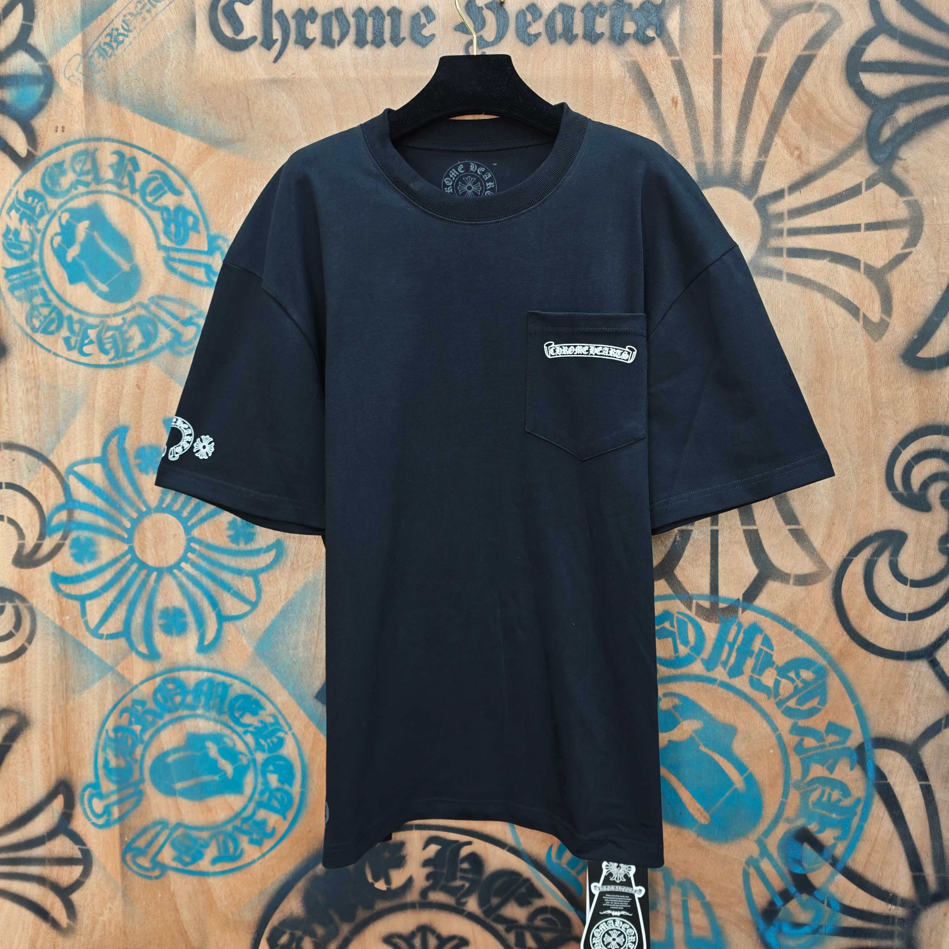 Chrome Hearts Chrome Hearts CH 克罗心重工白色镀银立体印花黑色立体印花长袖 重工洗水
