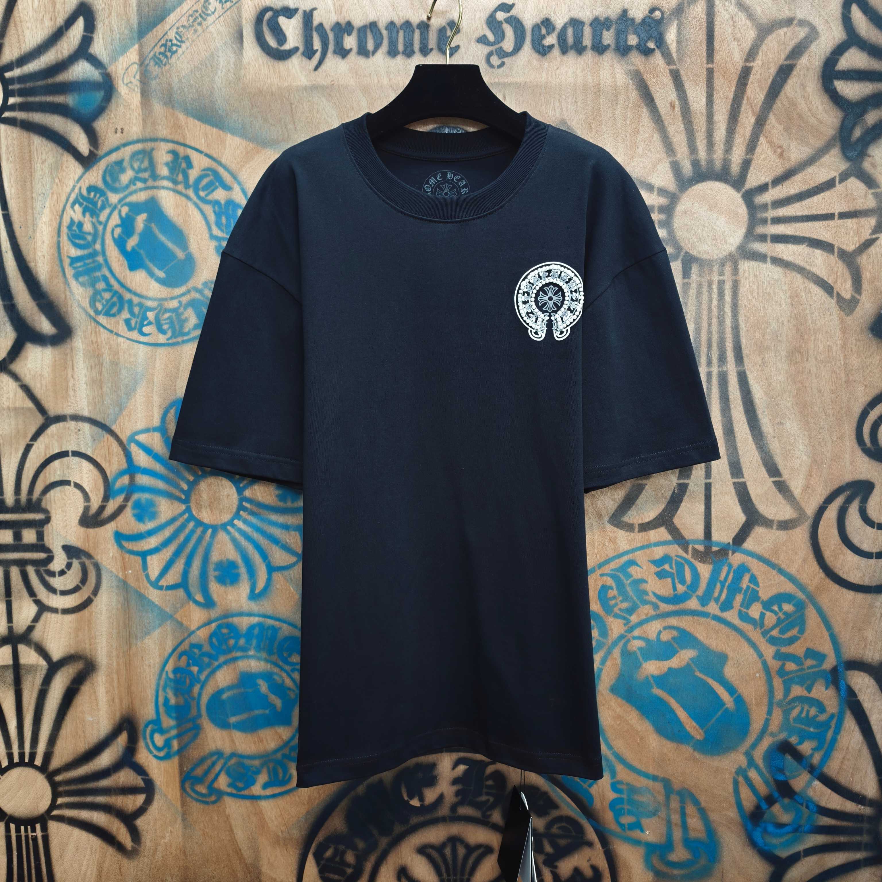 Chrome Hearts Chrome Hearts CH 克罗心重工白色镀银立体印花黑色立体绣花长袖 重工洗水