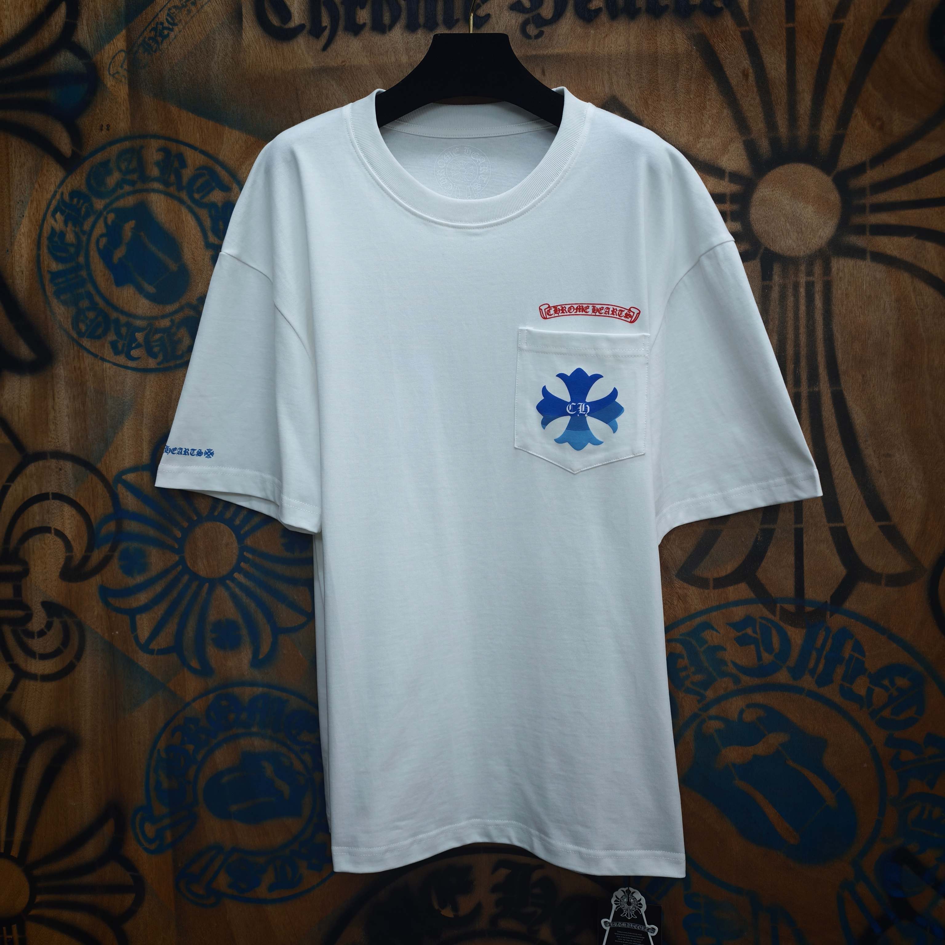 Chrome Hearts Chrome Hearts CH 克罗心重工白色镀银立体印花黑色立体绣花长袖 重工洗水
