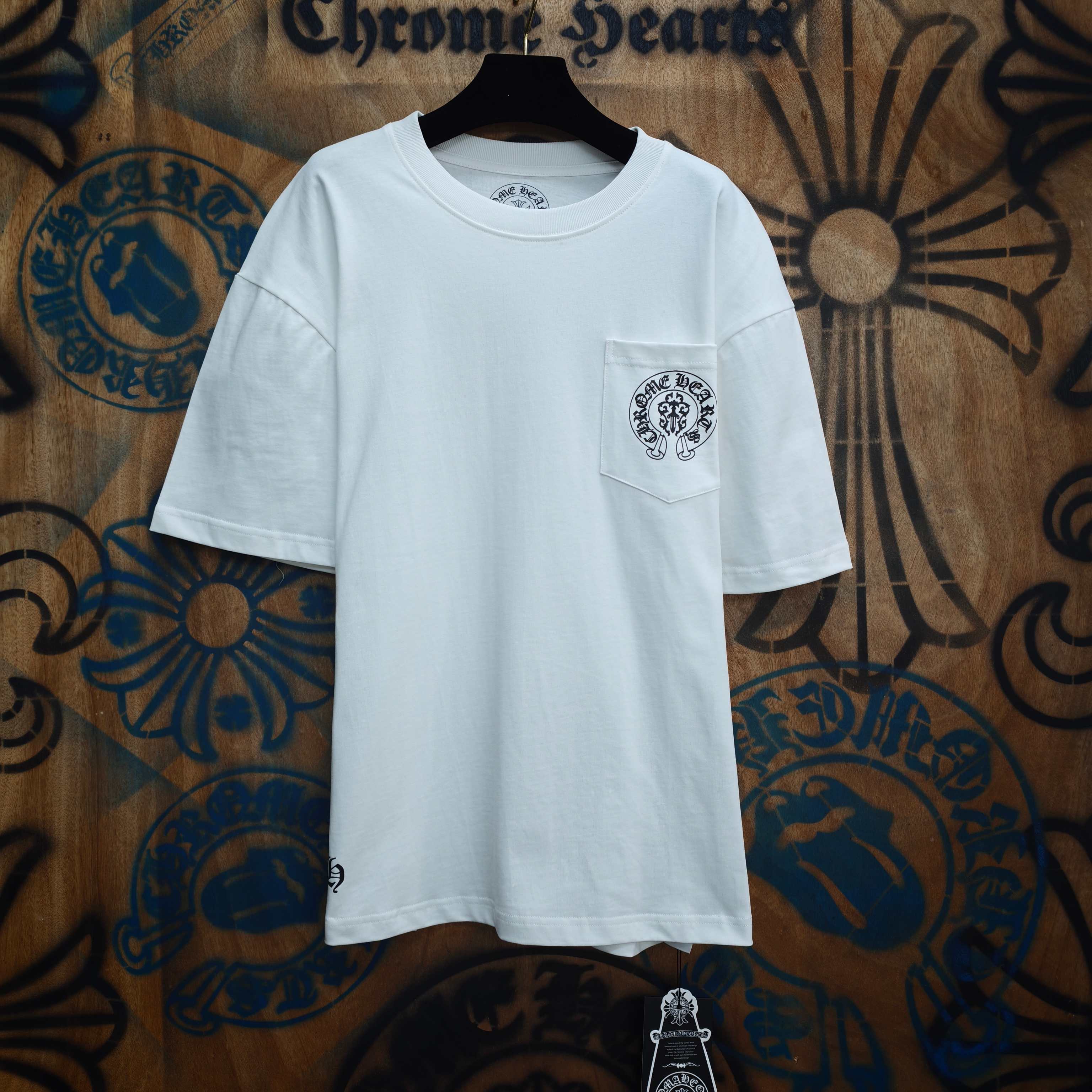 Chrome Hearts Chrome Hearts CH 克罗心重工白色镀银立体印花黑色立体绣花长袖 重工洗水