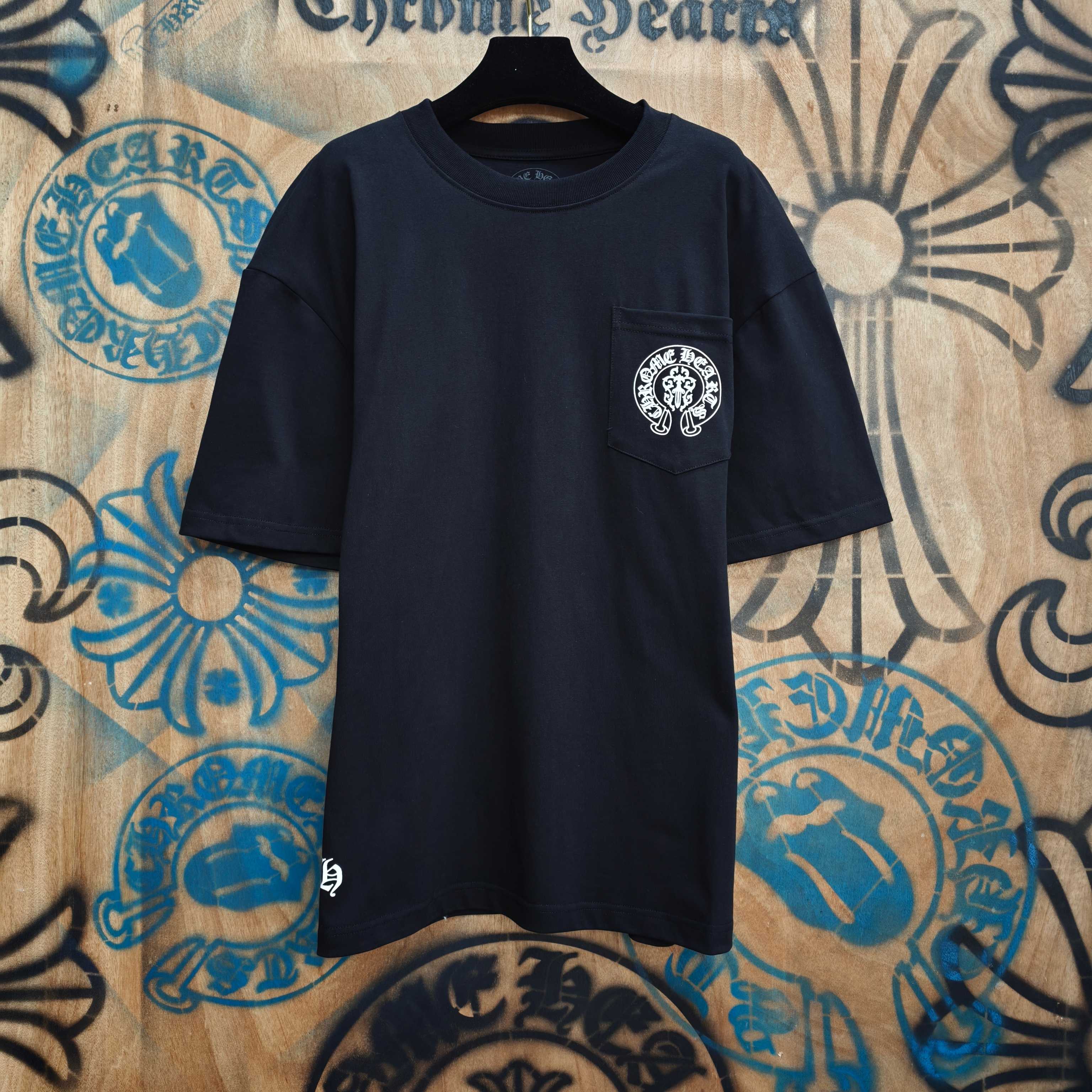 Chrome Hearts Chrome Hearts CH 克罗心重工白色镀银立体印花黑色立体绣花长袖 重工洗水