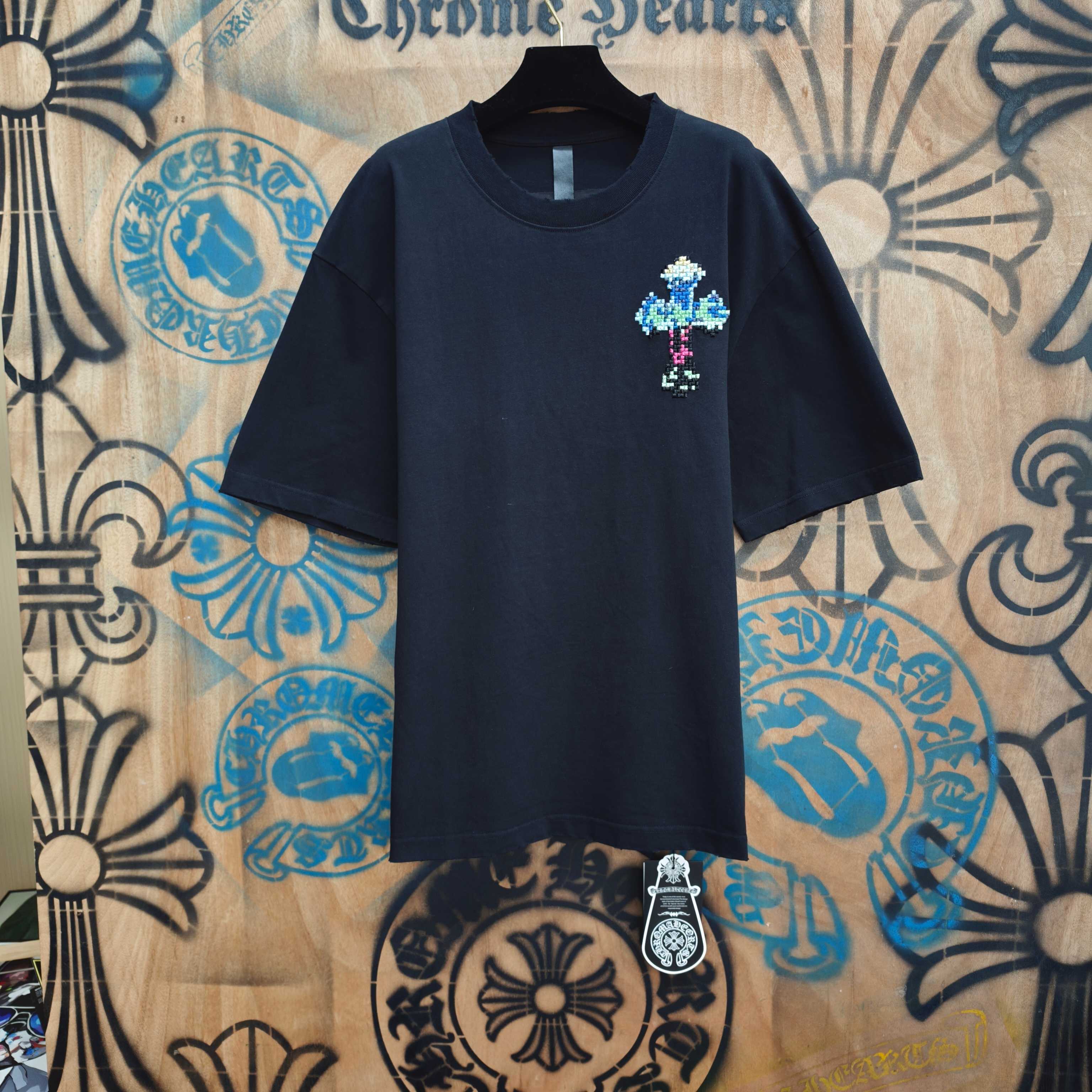 Chrome Hearts Chrome Hearts CH 克罗心重工白色镀银立体印花黑色立体绣花长袖 重工洗水