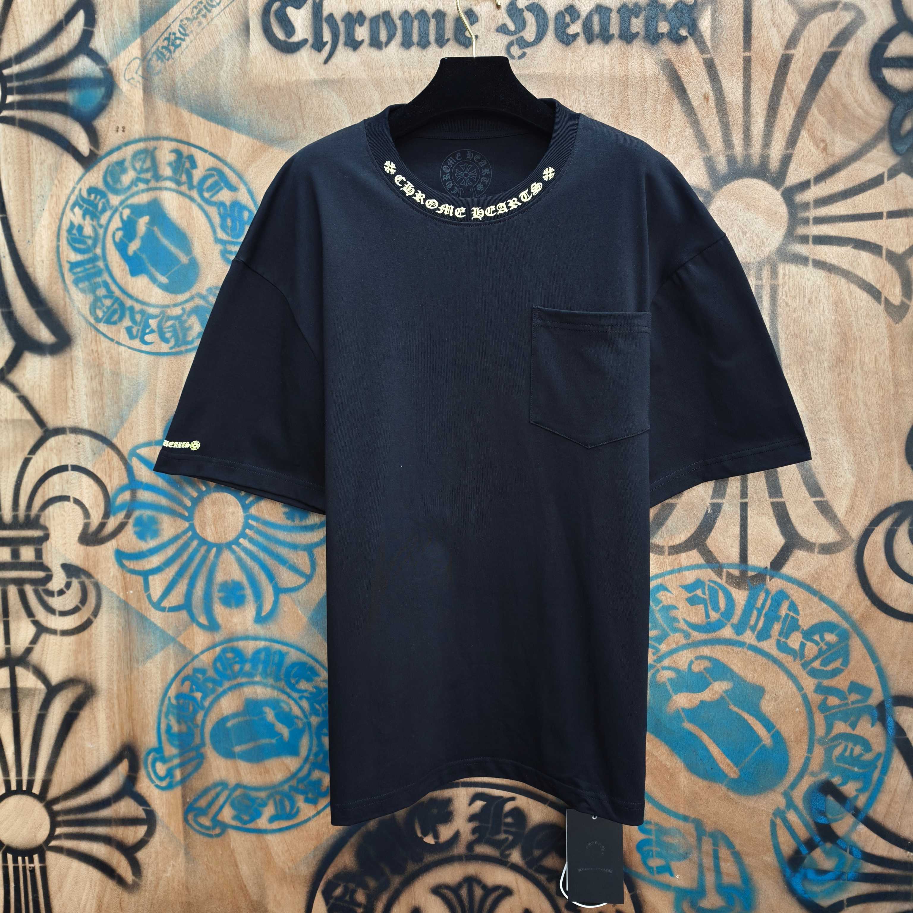Chrome Hearts PChrome Hearts CH 克罗心重工白色镀银立体印花黑色立体绣花长袖 重工洗水