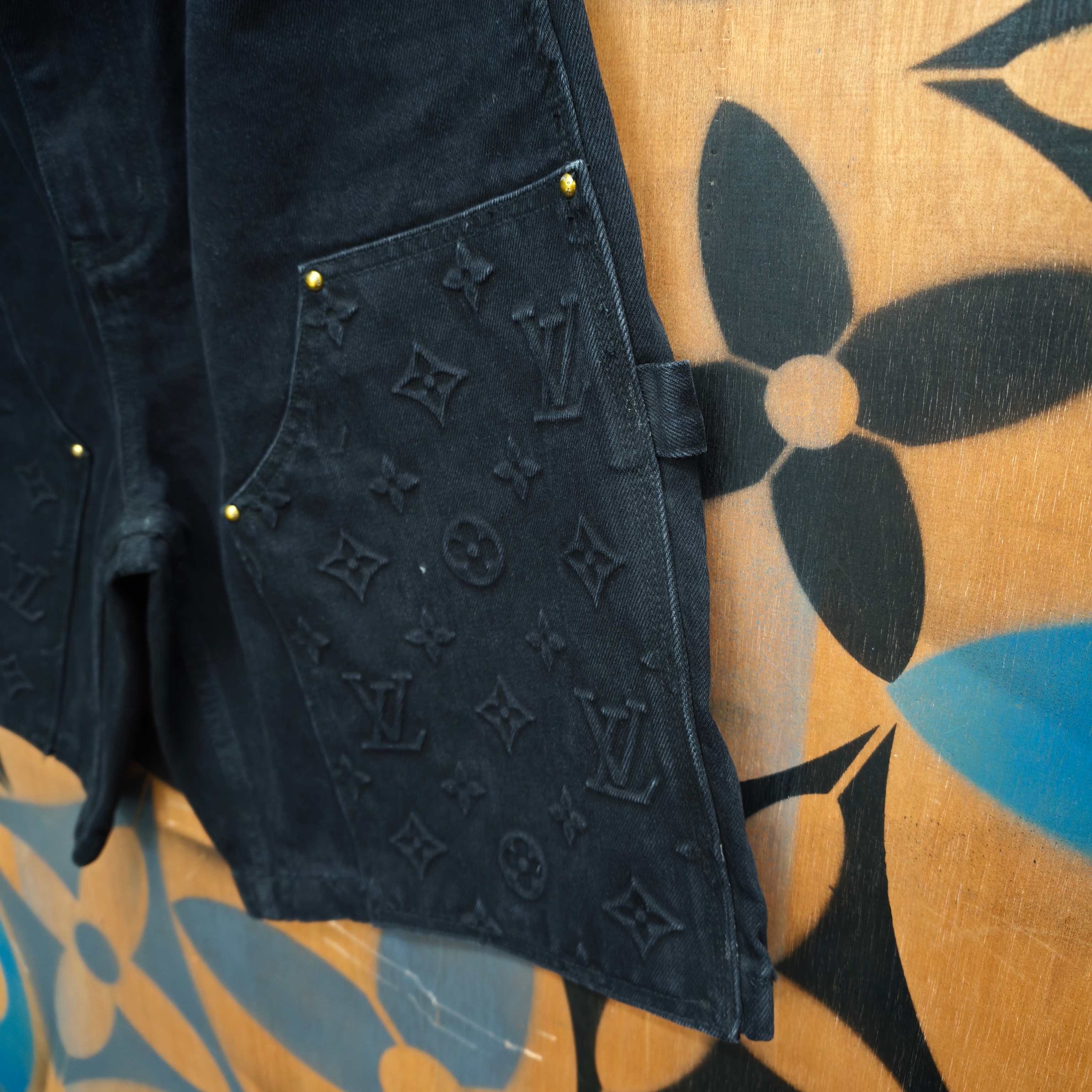 Louis Vuitton LV 23ss 压花浮雕牛仔短裤