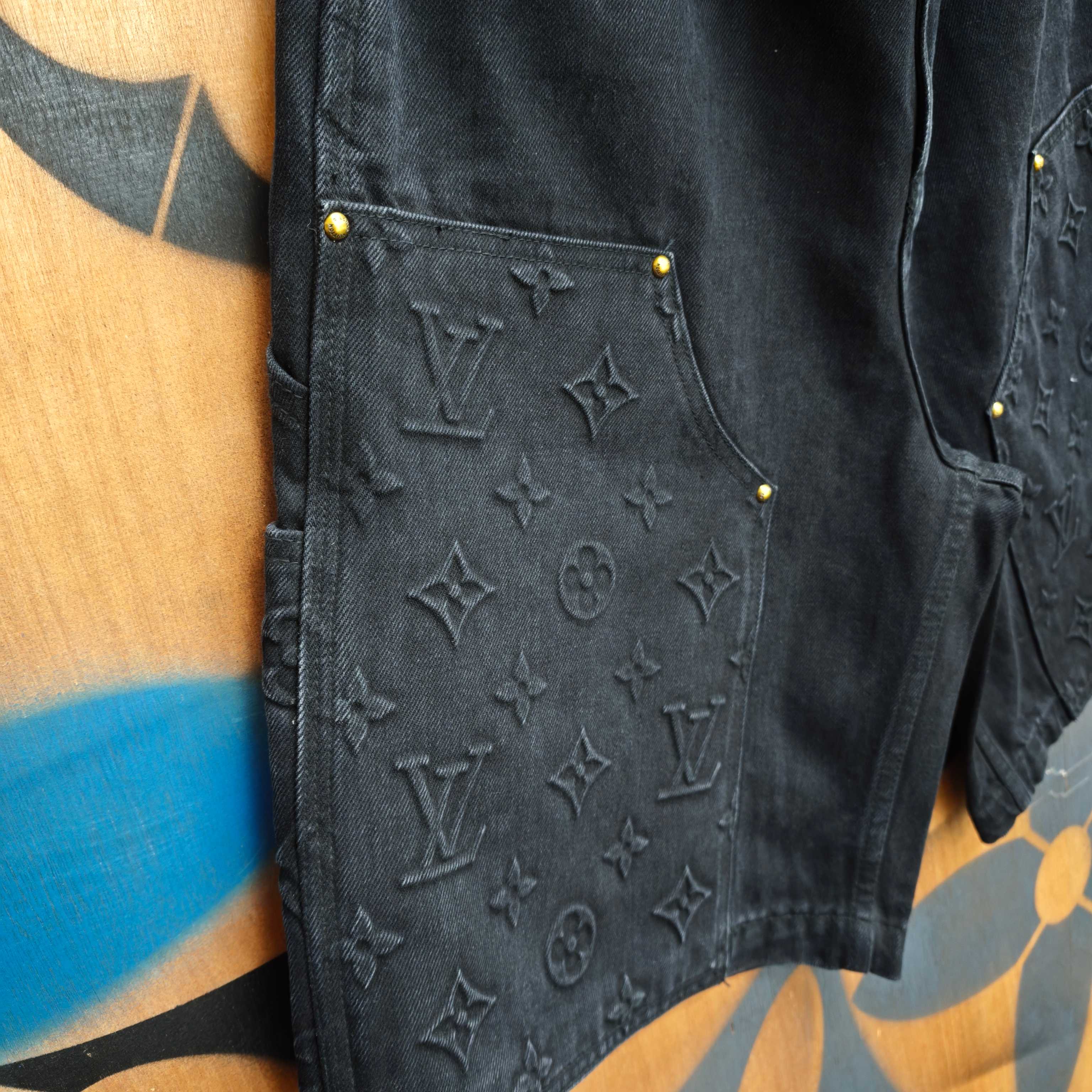 Louis Vuitton LV 23ss 压花浮雕牛仔短裤
