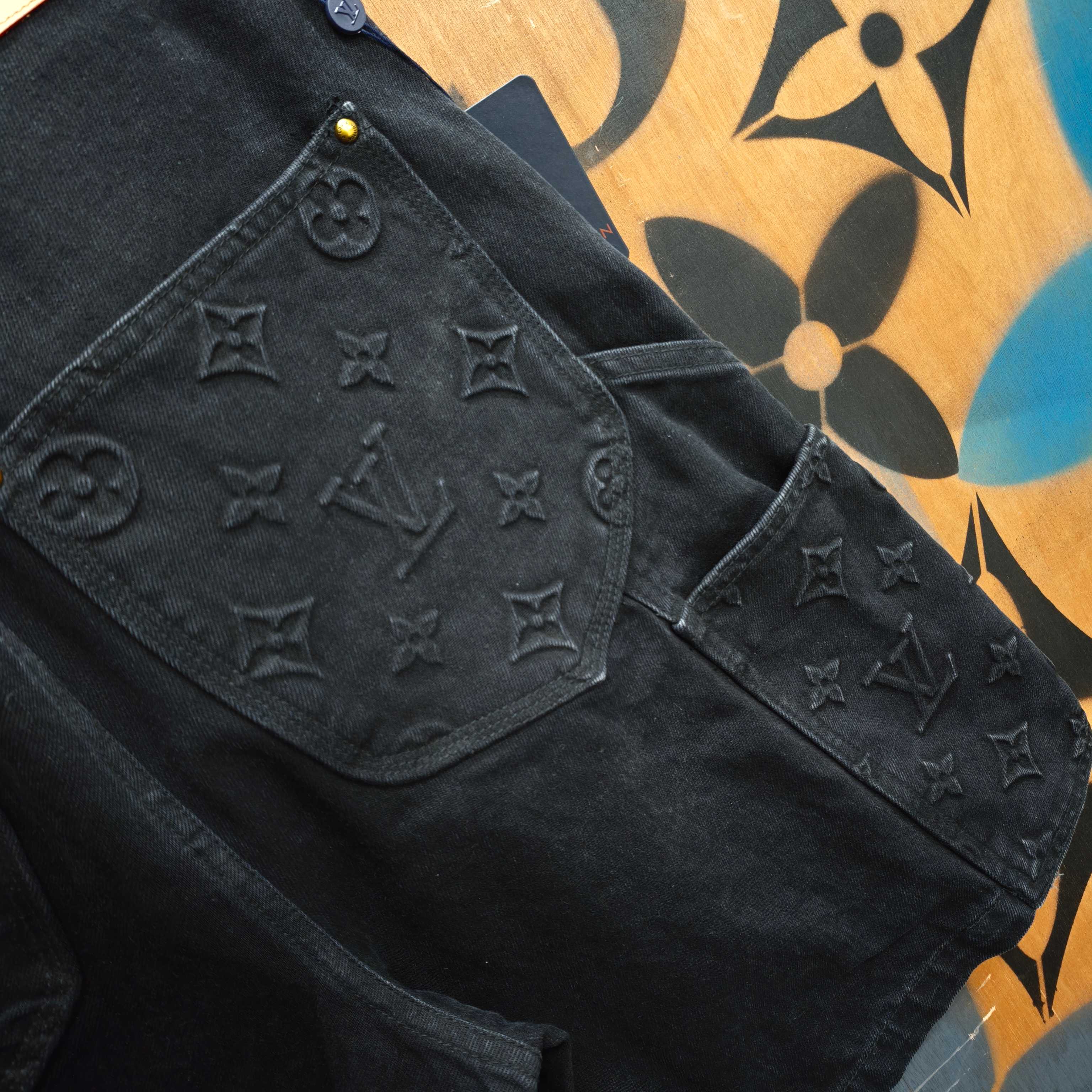 Louis Vuitton LV 23ss 压花浮雕牛仔短裤