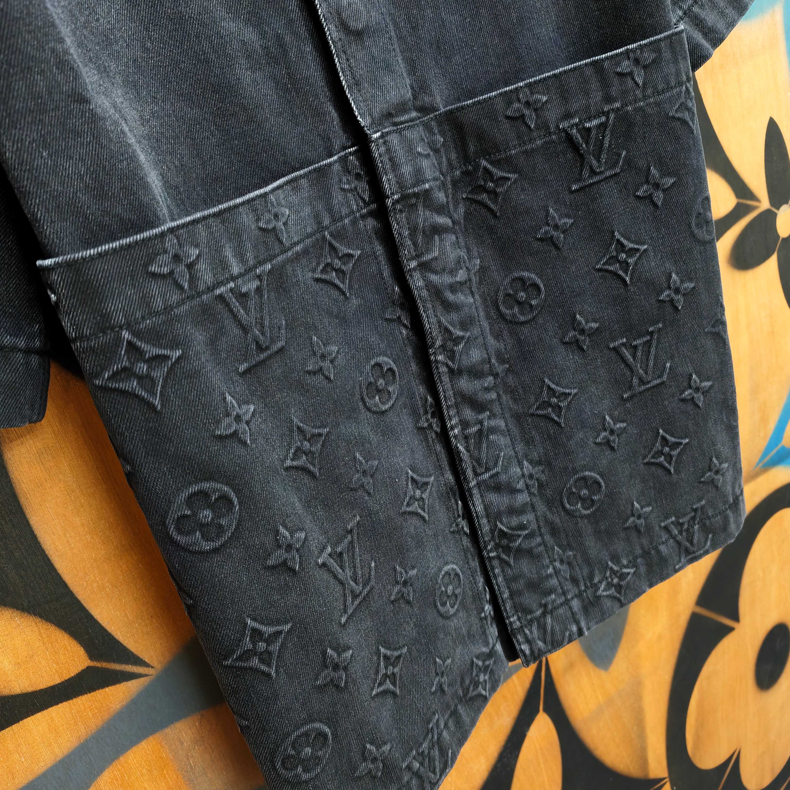 Louis Vuitton LV 23ss 压花浮雕牛仔短袖外套