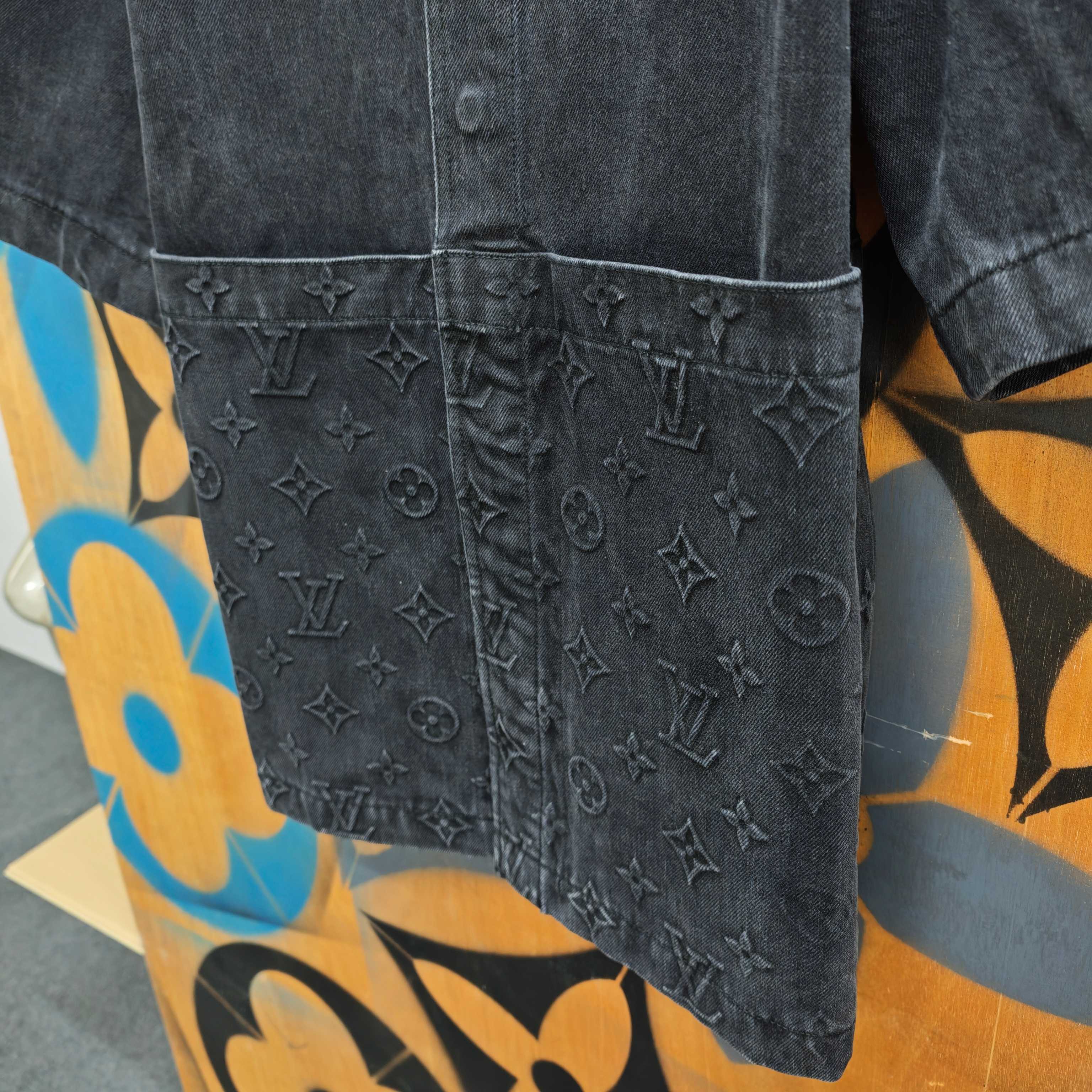 Louis Vuitton LV 23ss 压花浮雕牛仔短袖外套