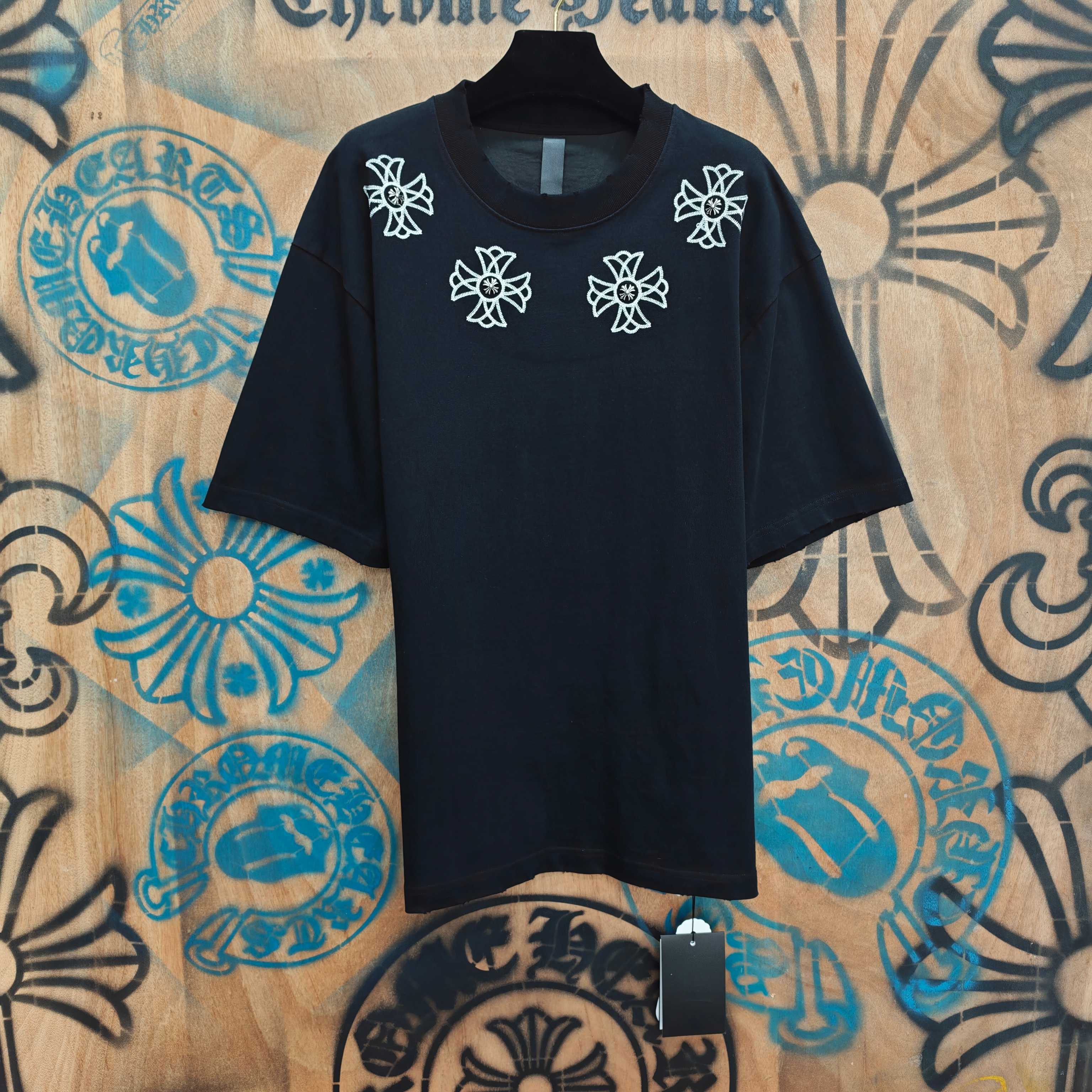Chrome Hearts Chrome Hearts CH 克罗心重工白色镀银立体绣花白色立体 重工洗水