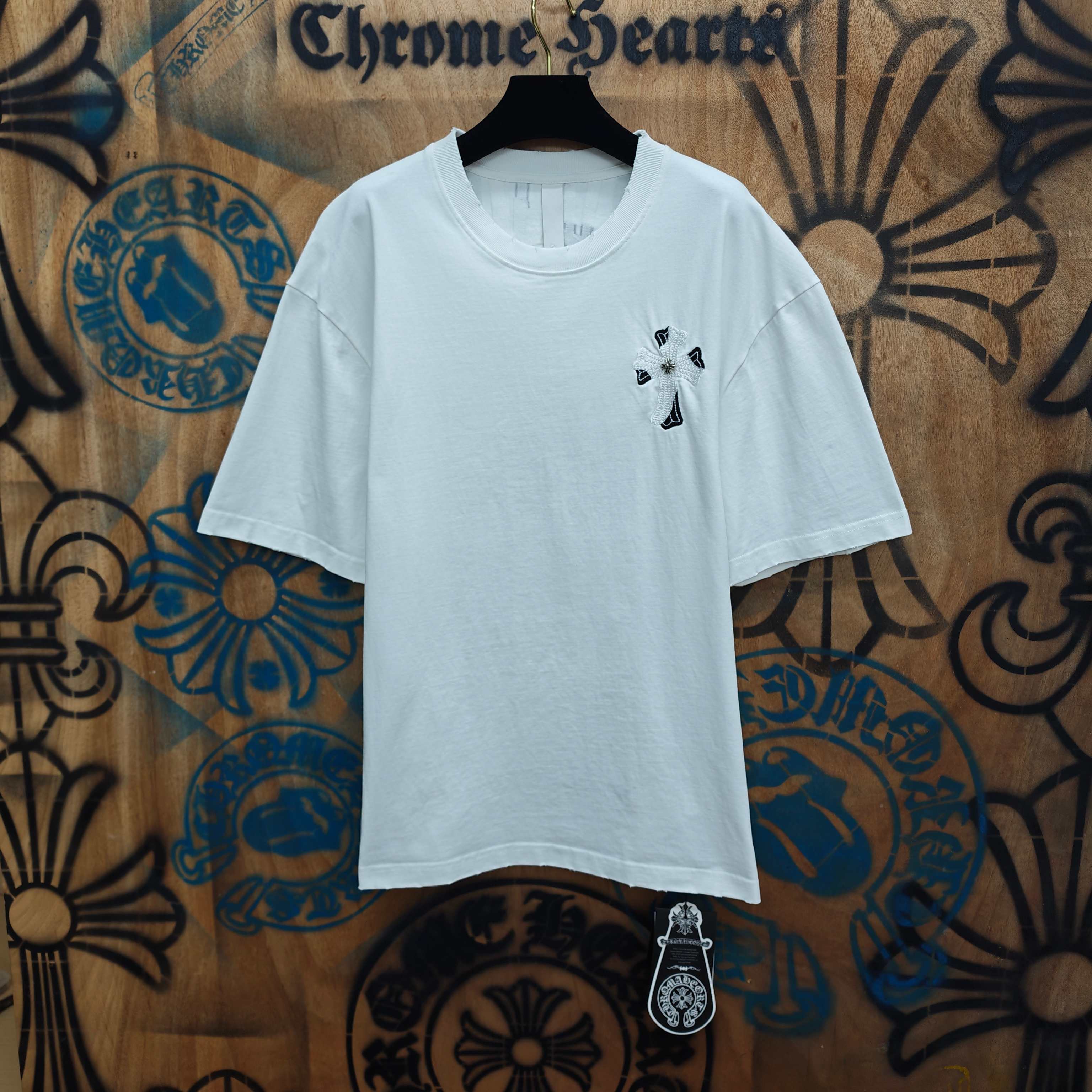 Chrome Hearts Chrome Hearts CH 克罗心重工白色镀银立体绣花白色立体 重工洗水
