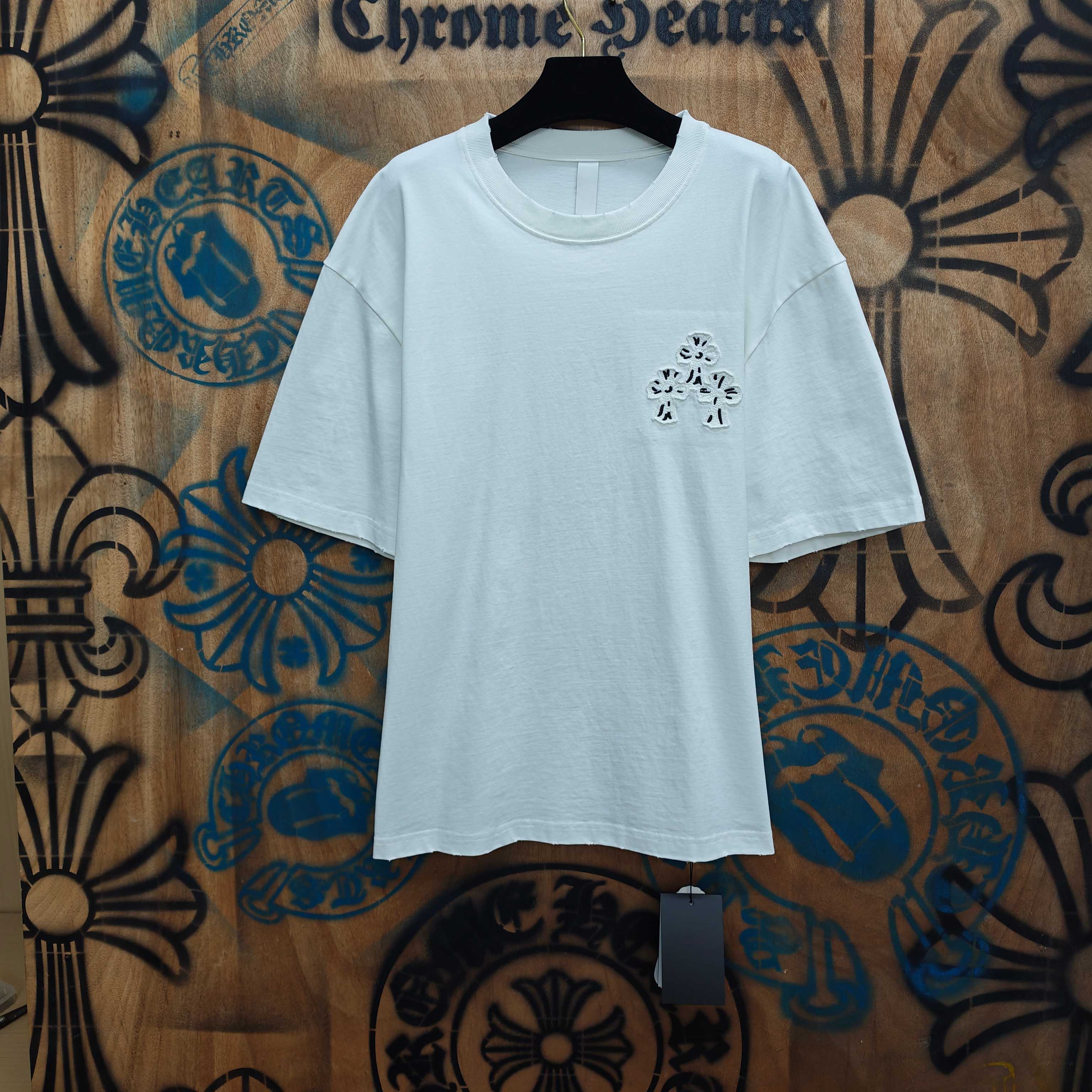 Chrome Hearts Chrome Hearts CH 克罗心重工白色镀银立体绣花白色立体 重工洗水