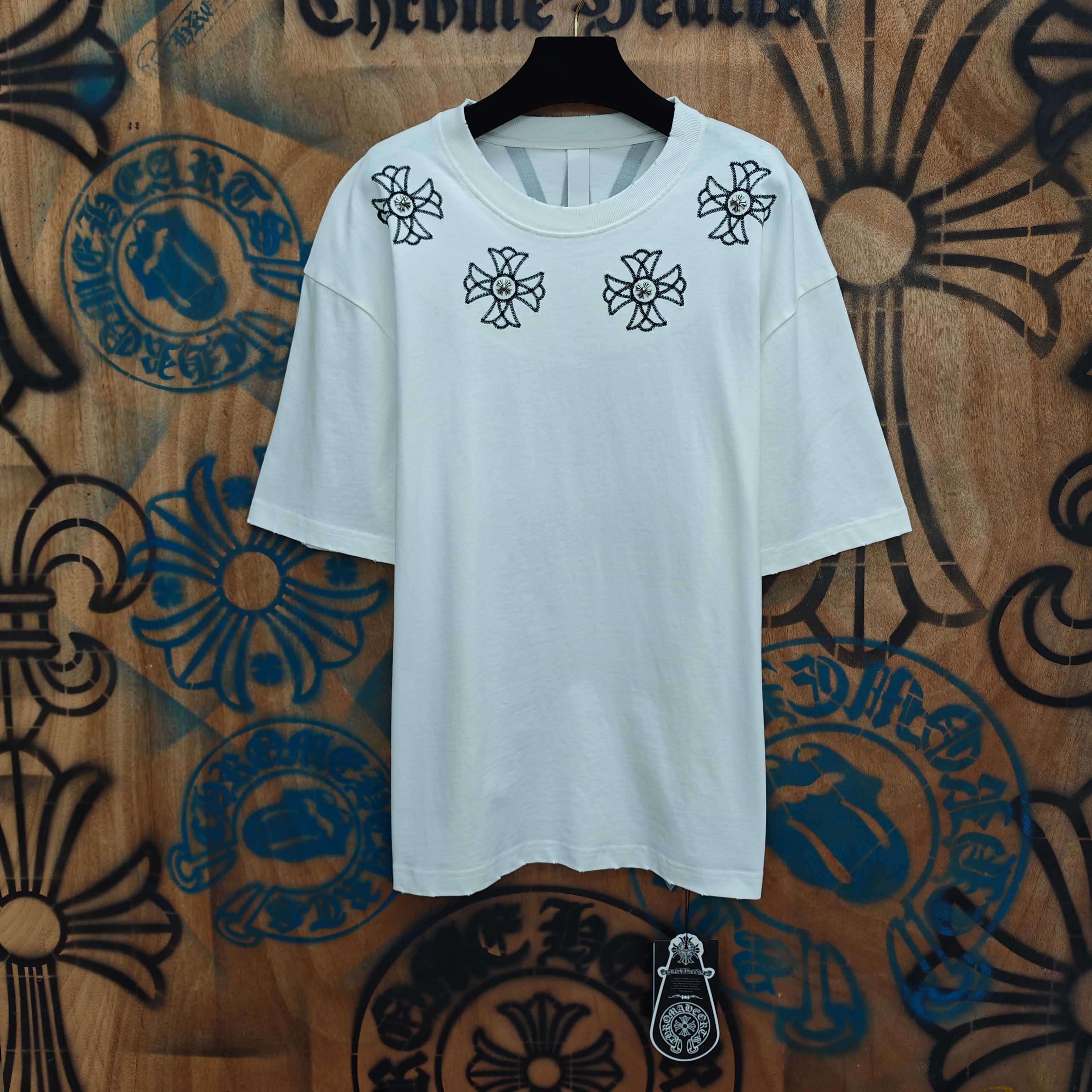 Chrome Hearts Chrome Hearts CH 克罗心重工白色镀银立体绣花白色立体 重工洗水