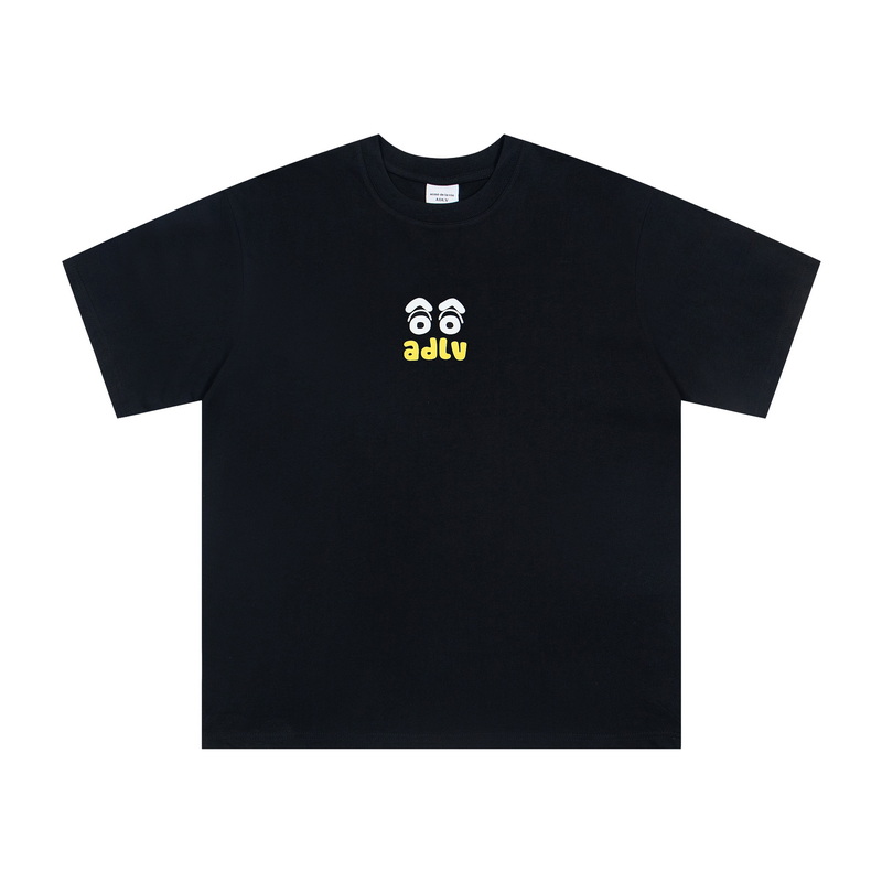 “ADRV Korean Tide Card 25ss New Crayons Short Sleeves – Black, Loose Fit”