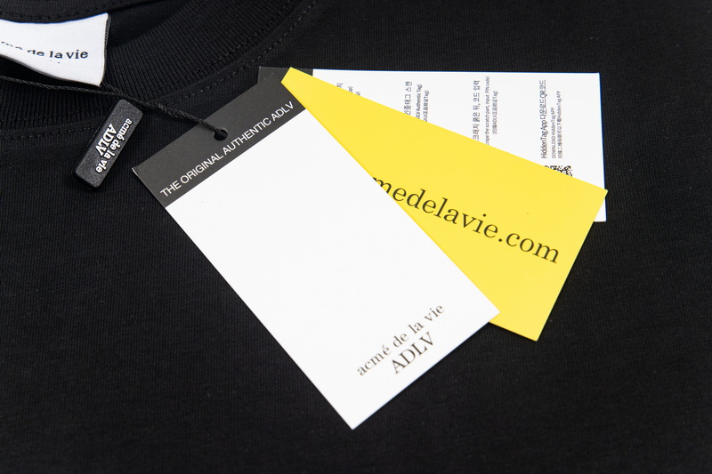 “ADRV Korean Tide Card 25ss New Crayons Short Sleeves – Black, Loose Fit” - 图片 5