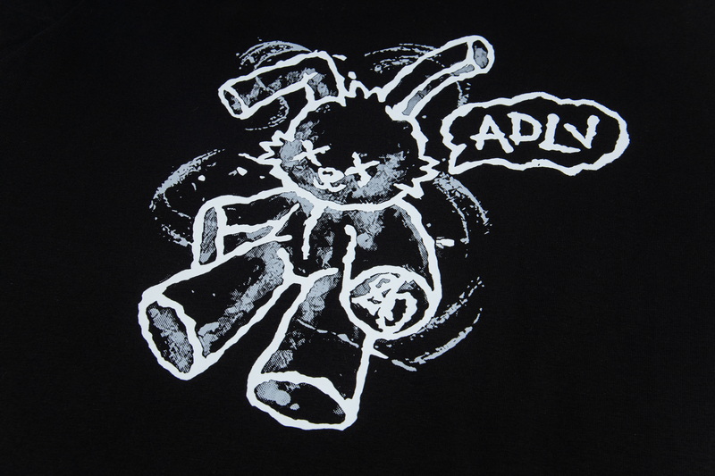 ADRV Korean Tide Rabbit Letter Shorts 280g Pure Tampons Black White J-X 1020# - 图片 4