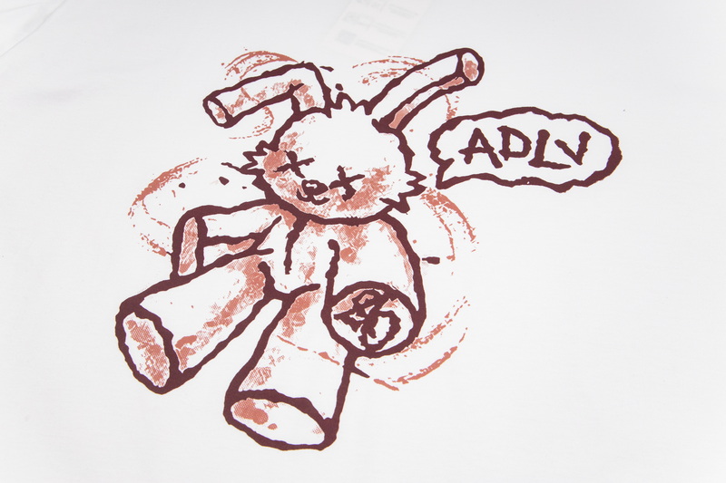 “ADRV Korean Tide Rabbit Letter Shorts, 280g Pure Tampons, Black/White, Code 1” - 图片 5