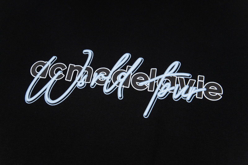 “Korean Tide Graffiti Script T-shirt, 280g Pure Tampons, Black/White, Code 12” - 图片 5