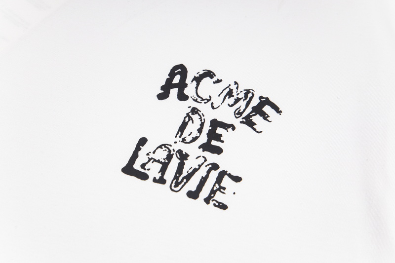 “Korean Tide Graffiti Script T-shirt, Unisex Loose Fit, Black/White, Code 128” - 图片 3