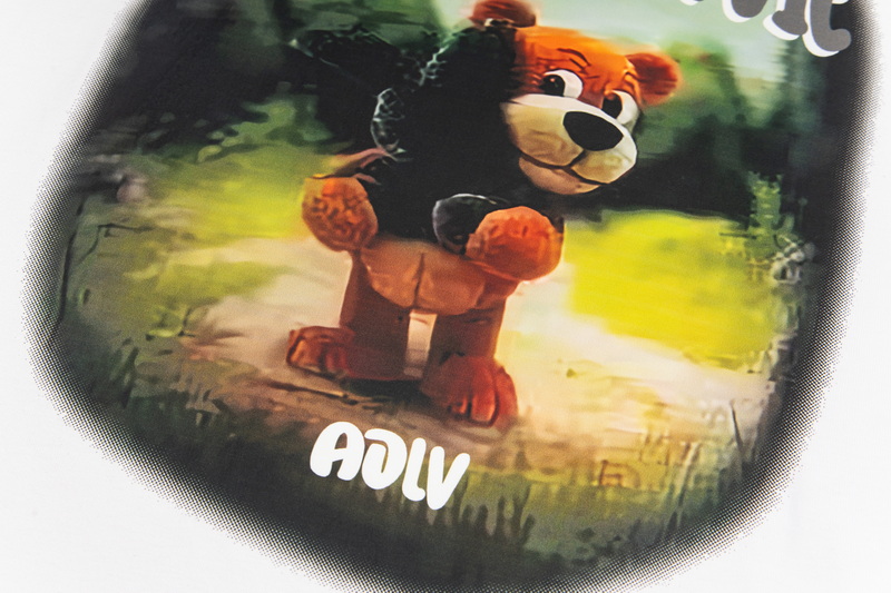“ADLV South Korean Tide Short Sleeve T-Shirt, 280g Tampons, Black/White, Code 12” - 图片 4