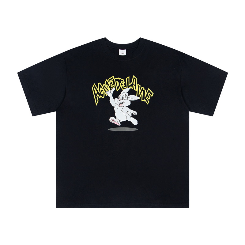 Korean Cartoon Rabbit T-Shirts with Tampons: Spring/Summer Fashion in Black/White.