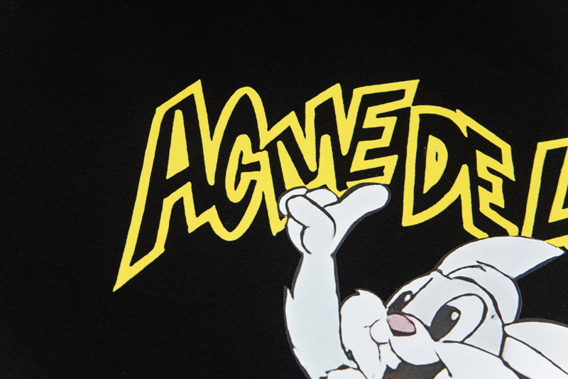 Korean Cartoon Rabbit T-Shirts with Tampons: Spring/Summer Fashion in Black/White. - 图片 5