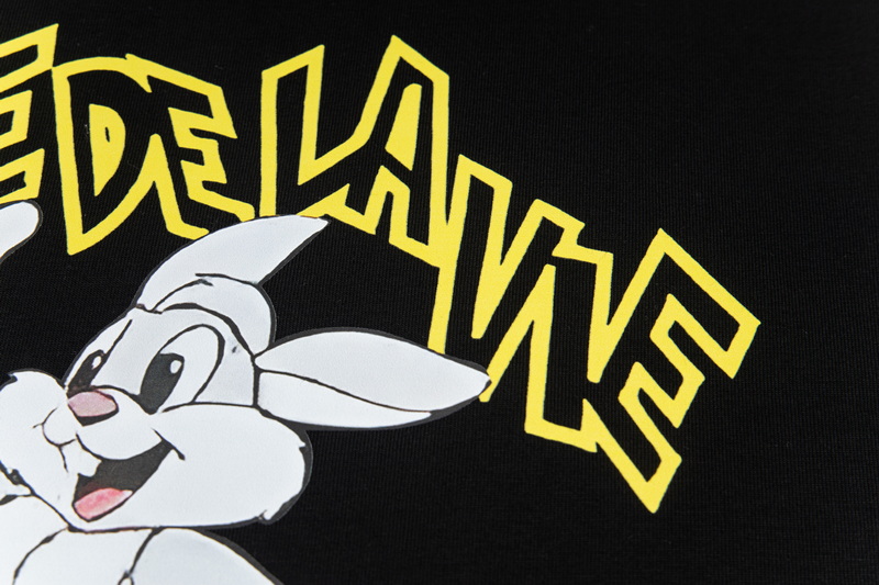 Korean Cartoon Rabbit T-Shirts with Tampons: Spring/Summer Fashion in Black/White. - 图片 6