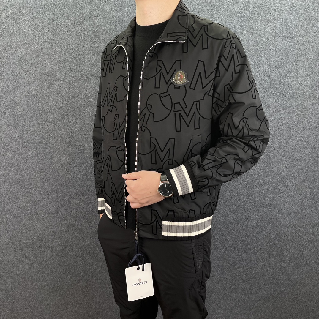  MONCL*R蒙* 2025年春季新款男士立领原单夹克外套。顶级成衣高标准制作，意大利定制成衣面料，手