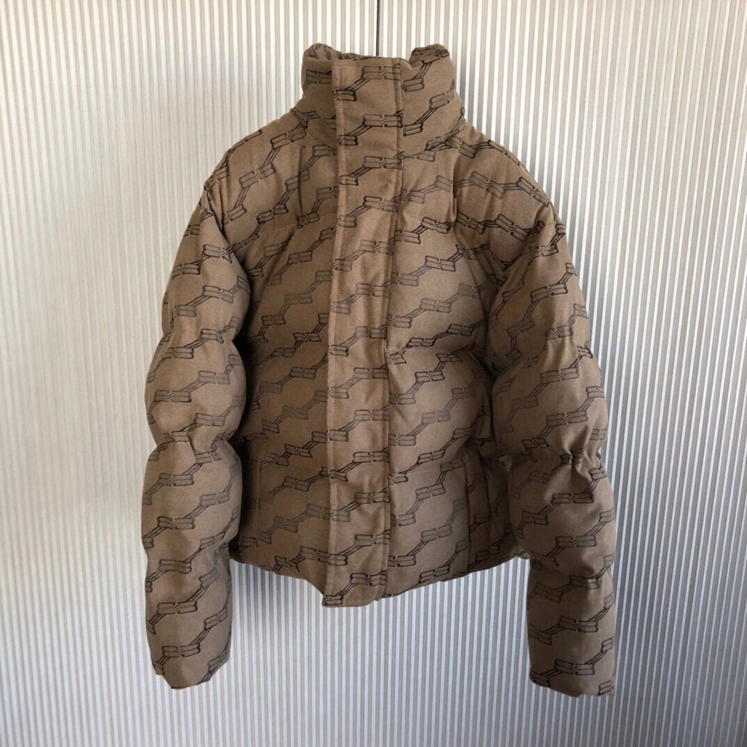 Balenciaga Clothing Down Jacket Black Khaki White Unisex Canvas Duck Down