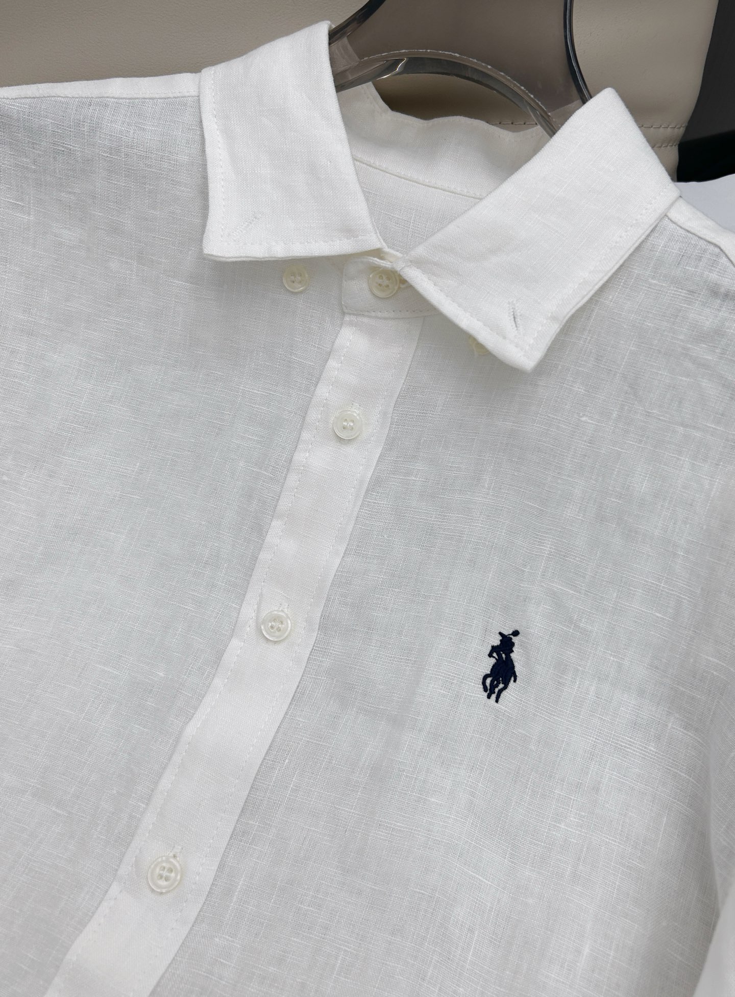 25年新款 拉夫劳伦刺绣logo纽扣衬衫，定制亚麻面料，衣身战马刺绣logo绝美高级感满满~质感垂感都超