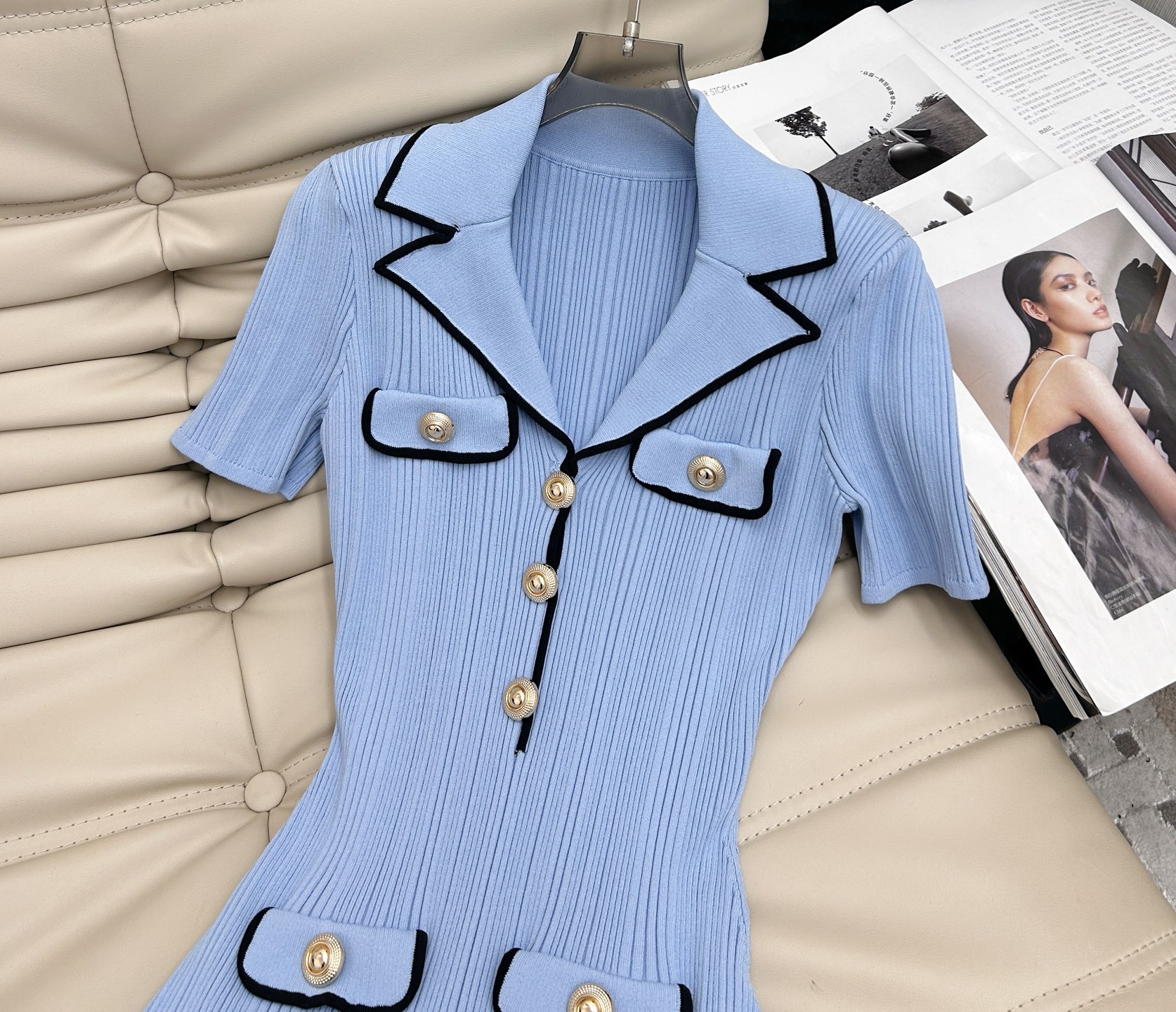 25Ss夏季新款 polo衫收腰针织连衣裙👗独家开发！高版出品！超爱简约时髦风！修身显瘦的版型，女神必备