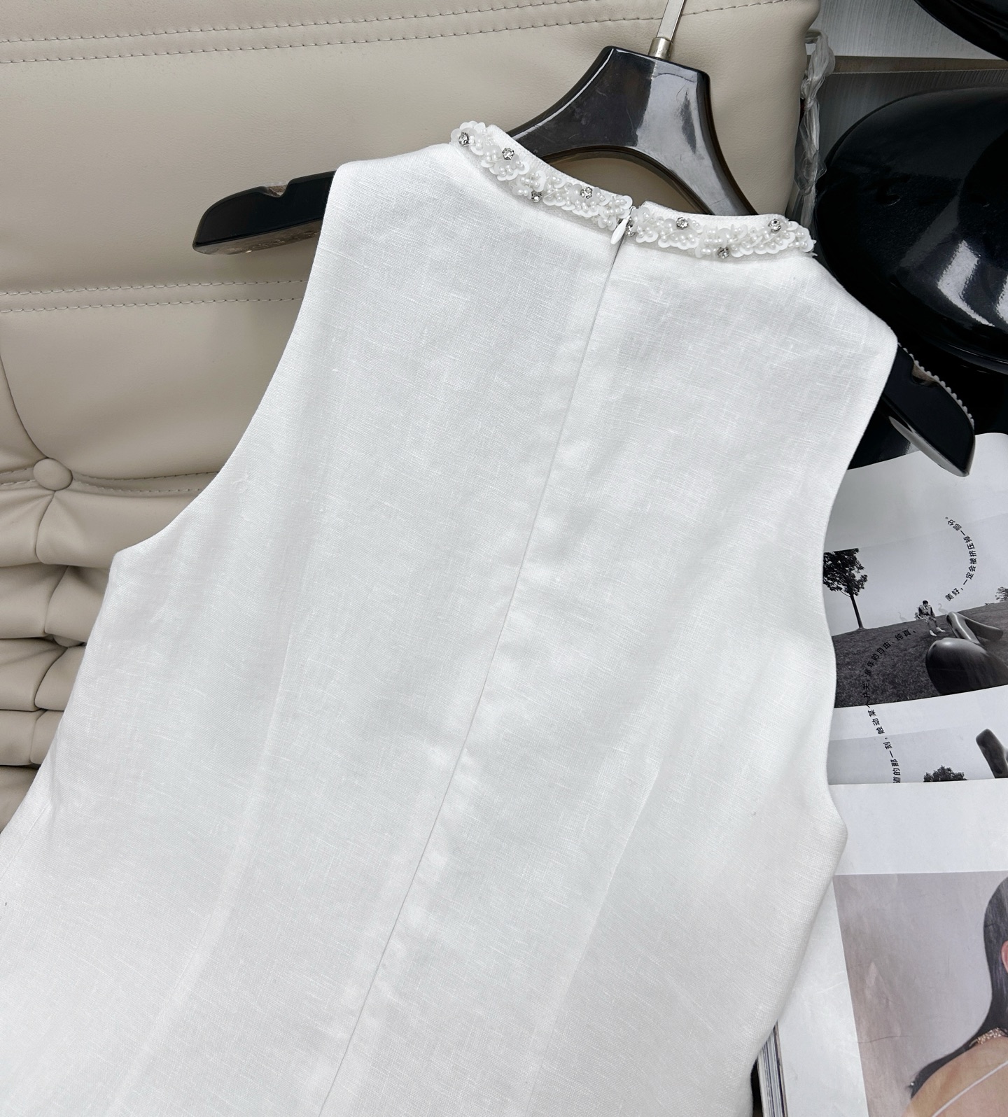Elegant Linen Dress with Beaded Detail - Lightweight & Comfortable, New 2024 Design 7 i1741860824384 5360 0 5