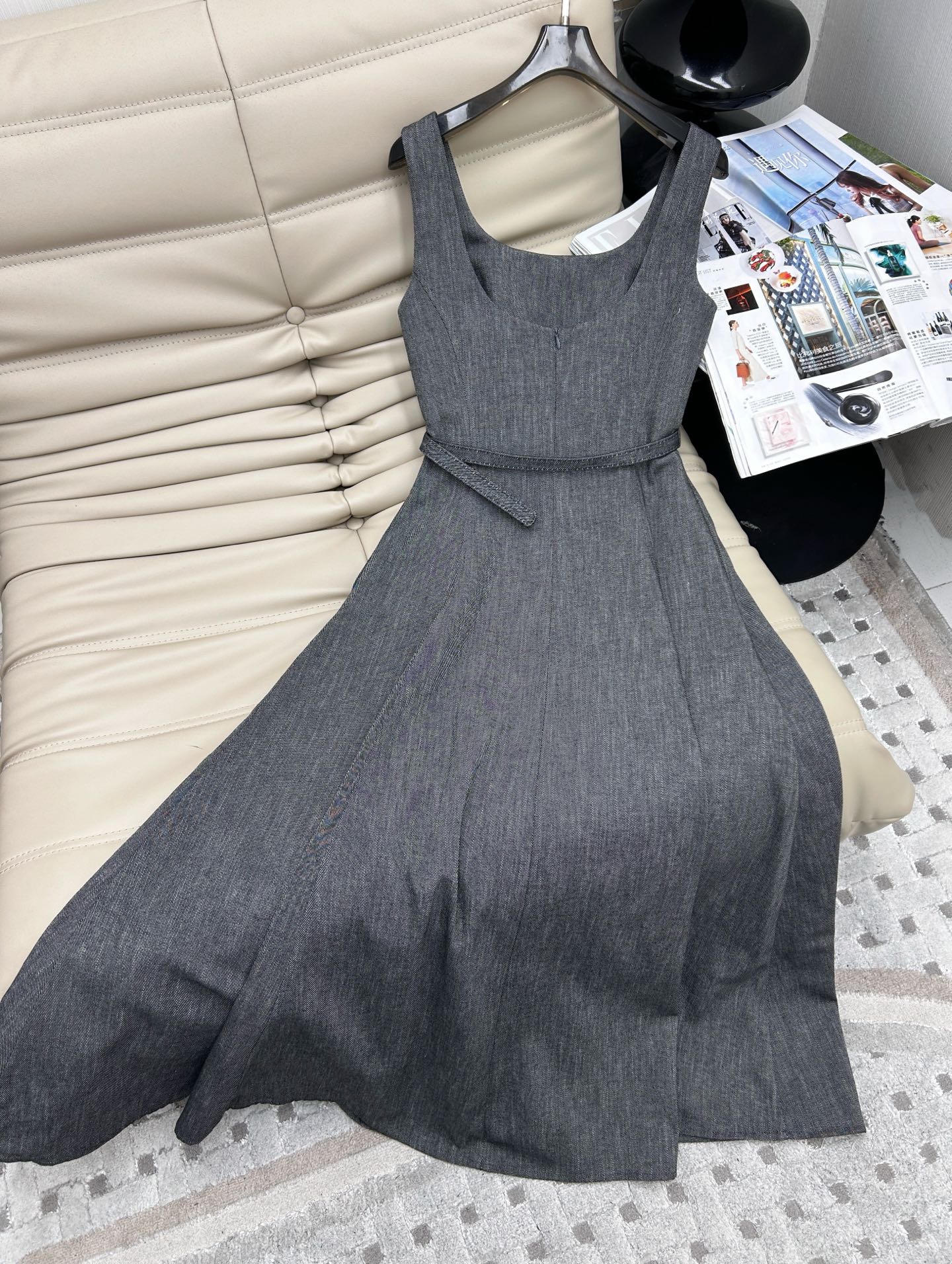 Elegant Texture Grey Cami Dress - Slim Fit, Versatile Style, All-Season Wear 7 i1744371626528 2931 0 5