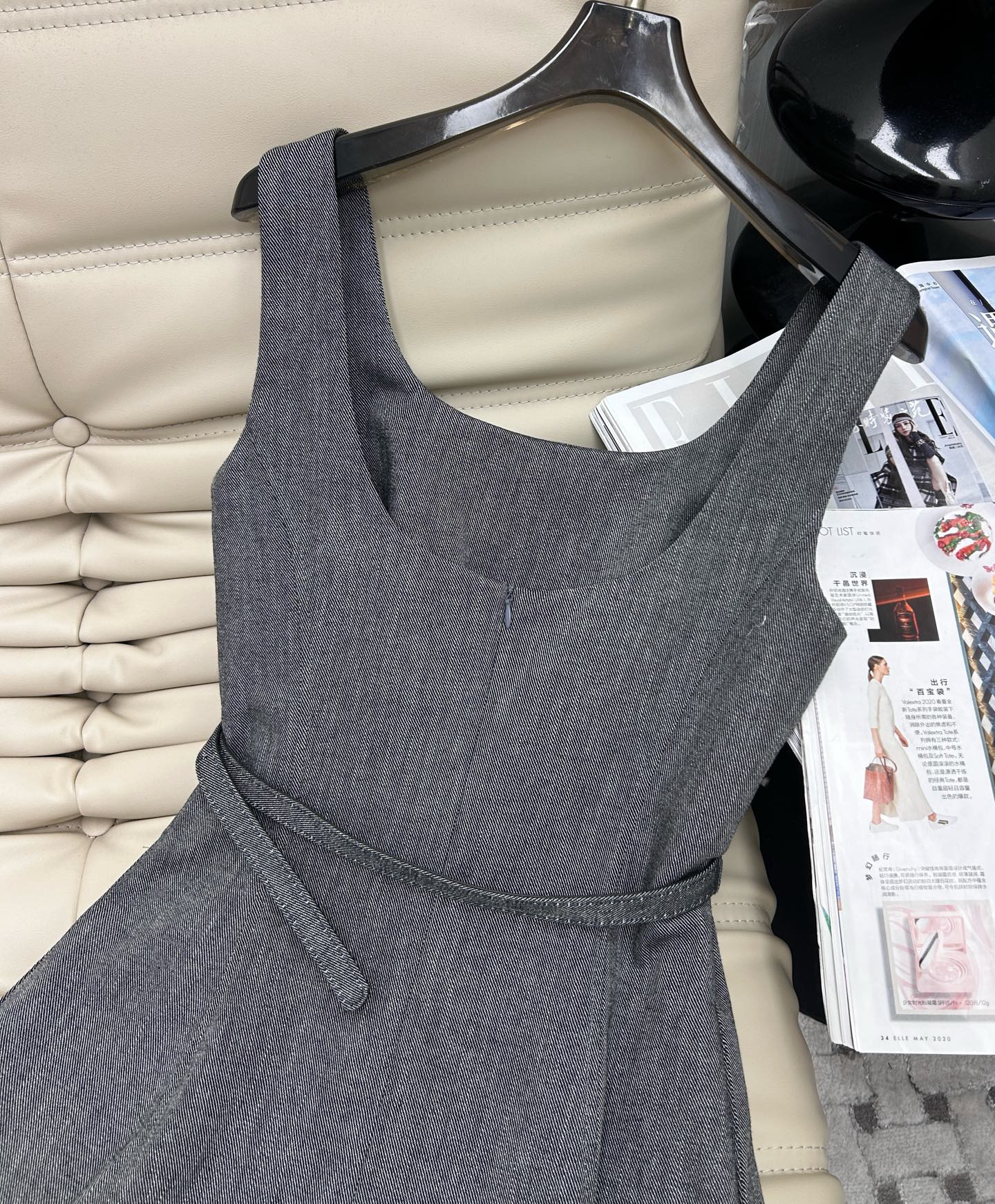 Elegant Texture Grey Cami Dress - Slim Fit, Versatile Style, All-Season Wear 8 i1744371626697 9331 0 6