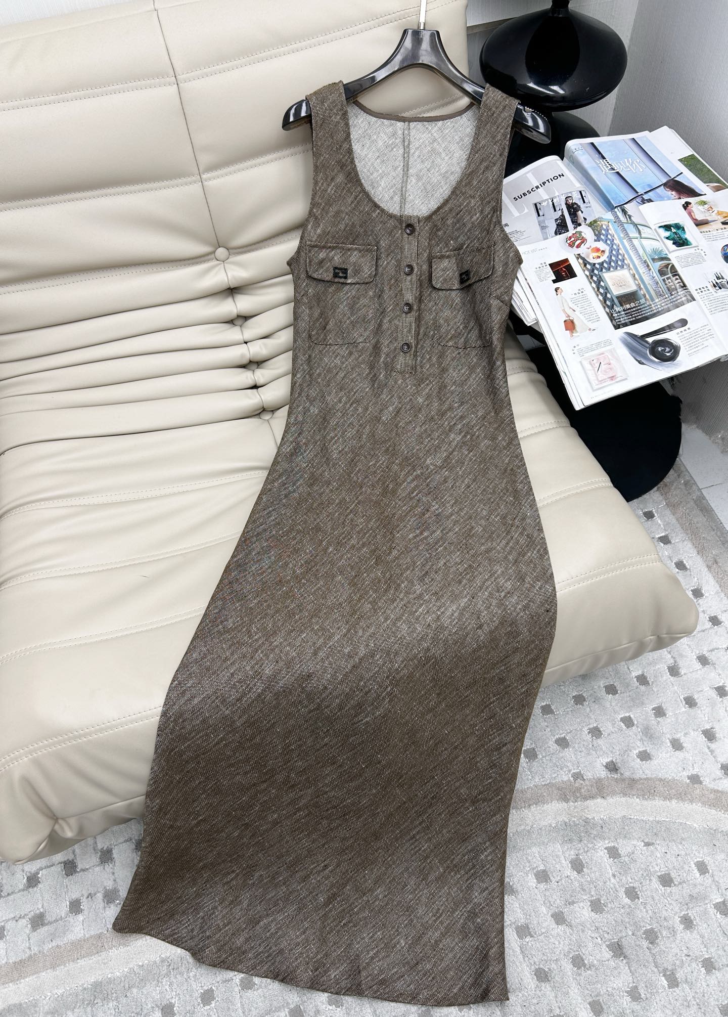 Sleeveless Linen Sundress with Double F Detail - Summer Collection 2 i1744981723180 9291 0 0