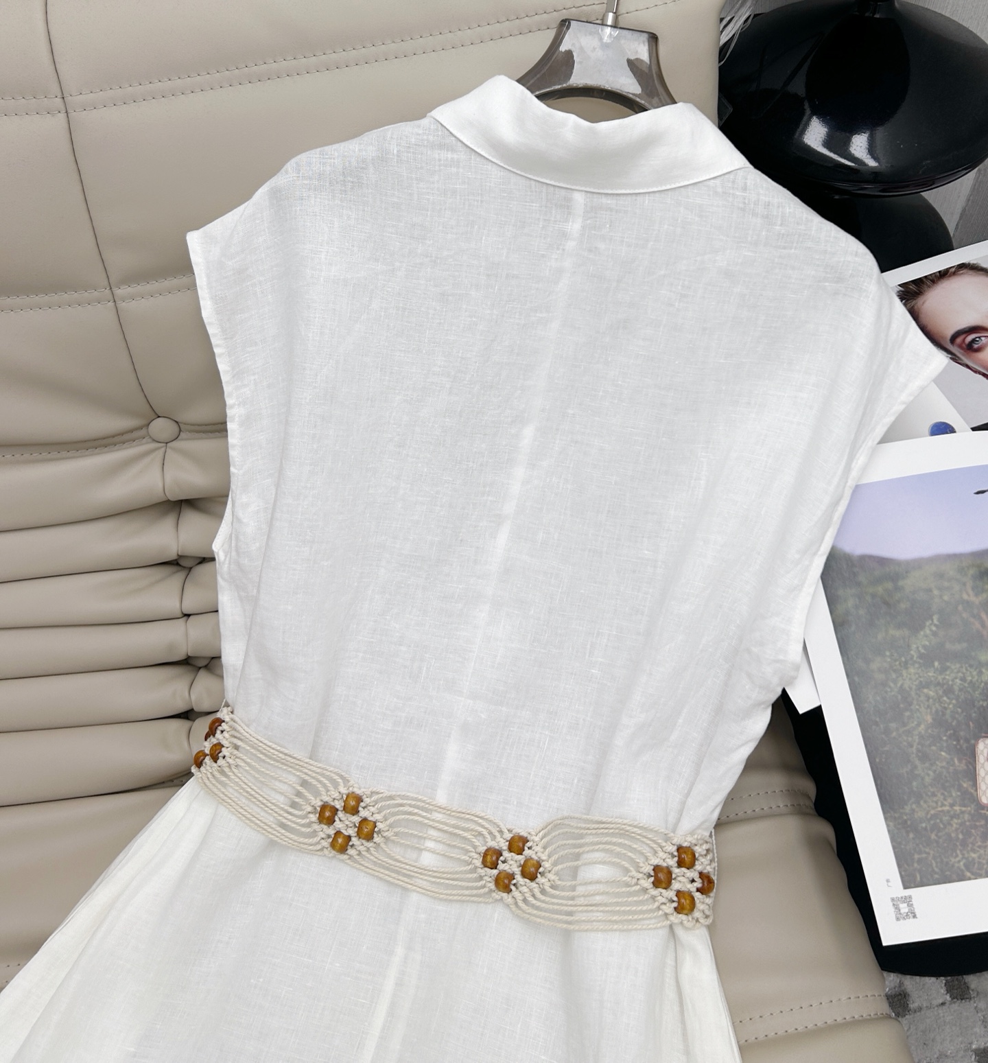 Sleeveless Linen Dress with Belt, Turn-Down Collar, and Slimming Fit - New 2025 8 i1745840116904 200 0 7