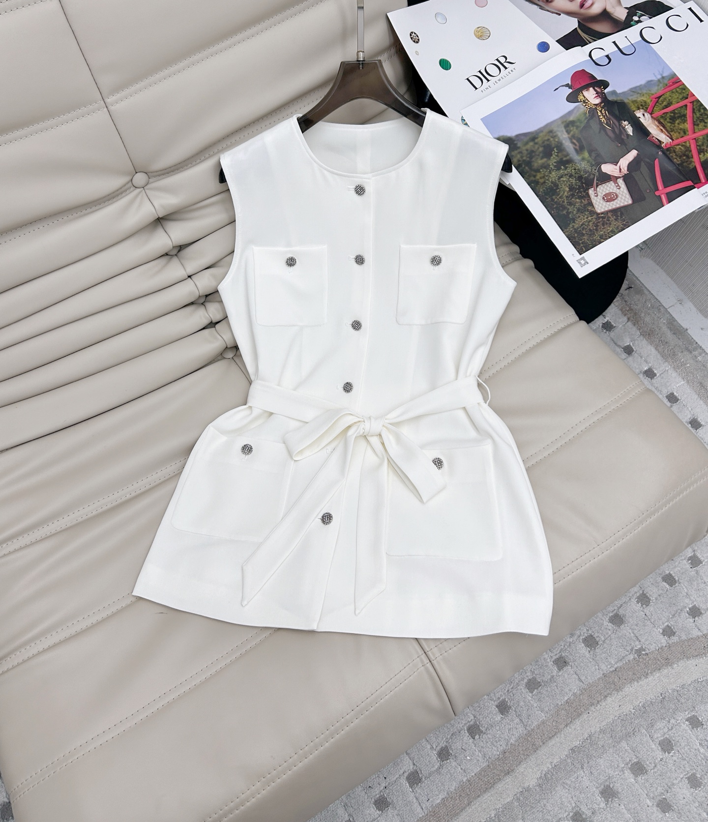 Elegant Silk Linen Vest Set - Effortless Style for Daily Outings, Featuring Diamond Buckle 3 i1746180512487 6841 0 1