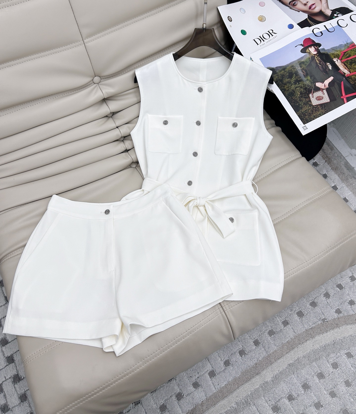 Elegant Silk Linen Vest Set - Effortless Style for Daily Outings, Featuring Diamond Buckle 2 i1746180517351 8490 0 0