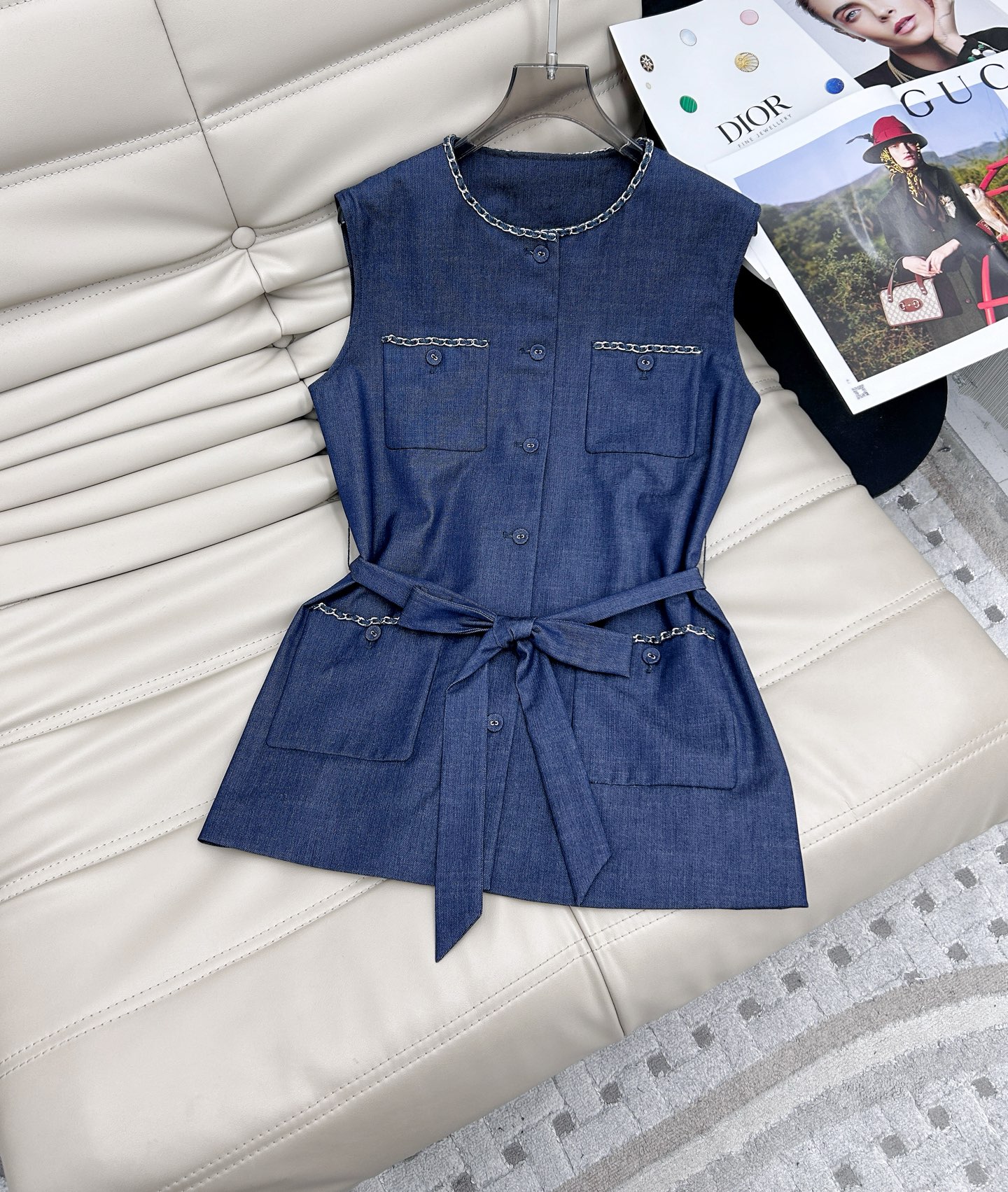Chain Detail Vest and High Waist Short Set, Sleeveless Top, Fashionable Outfit 3 i1746180563681 2949 0 1