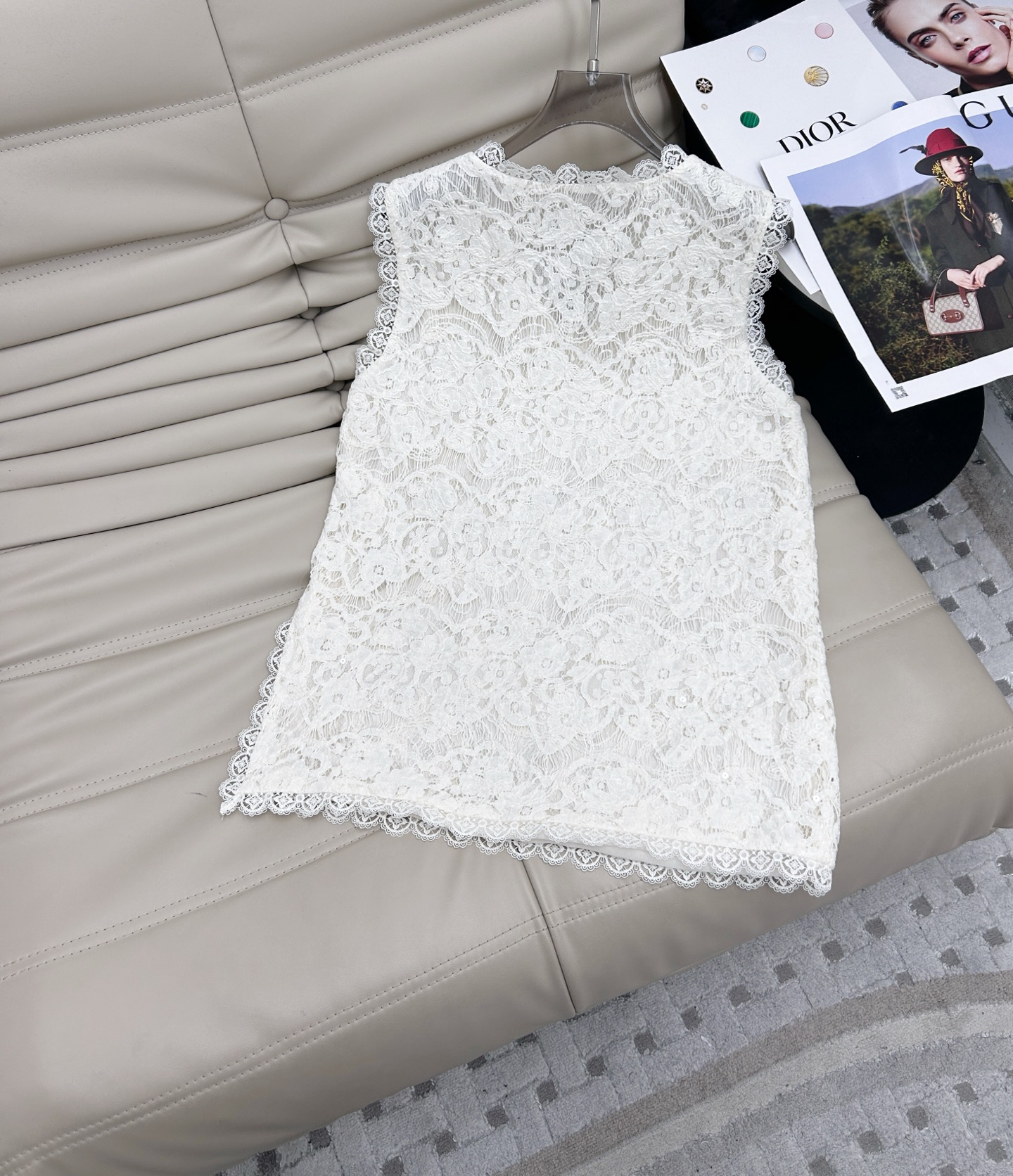 Lace V-Neck Vest Top & High Waist Skirt Set - Chic & Elegant Outfit 7 i1746350407991 196 0 5