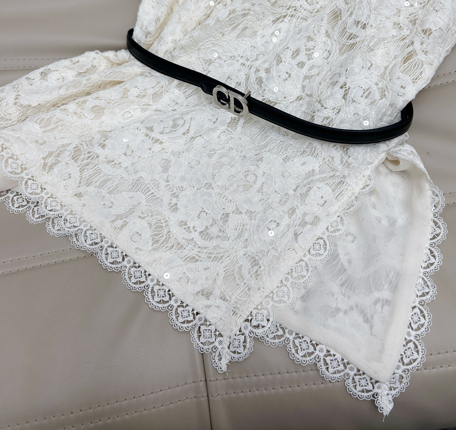 Lace V-Neck Vest Top & High Waist Skirt Set - Chic & Elegant Outfit 5 i1746350408200 8237 0 3