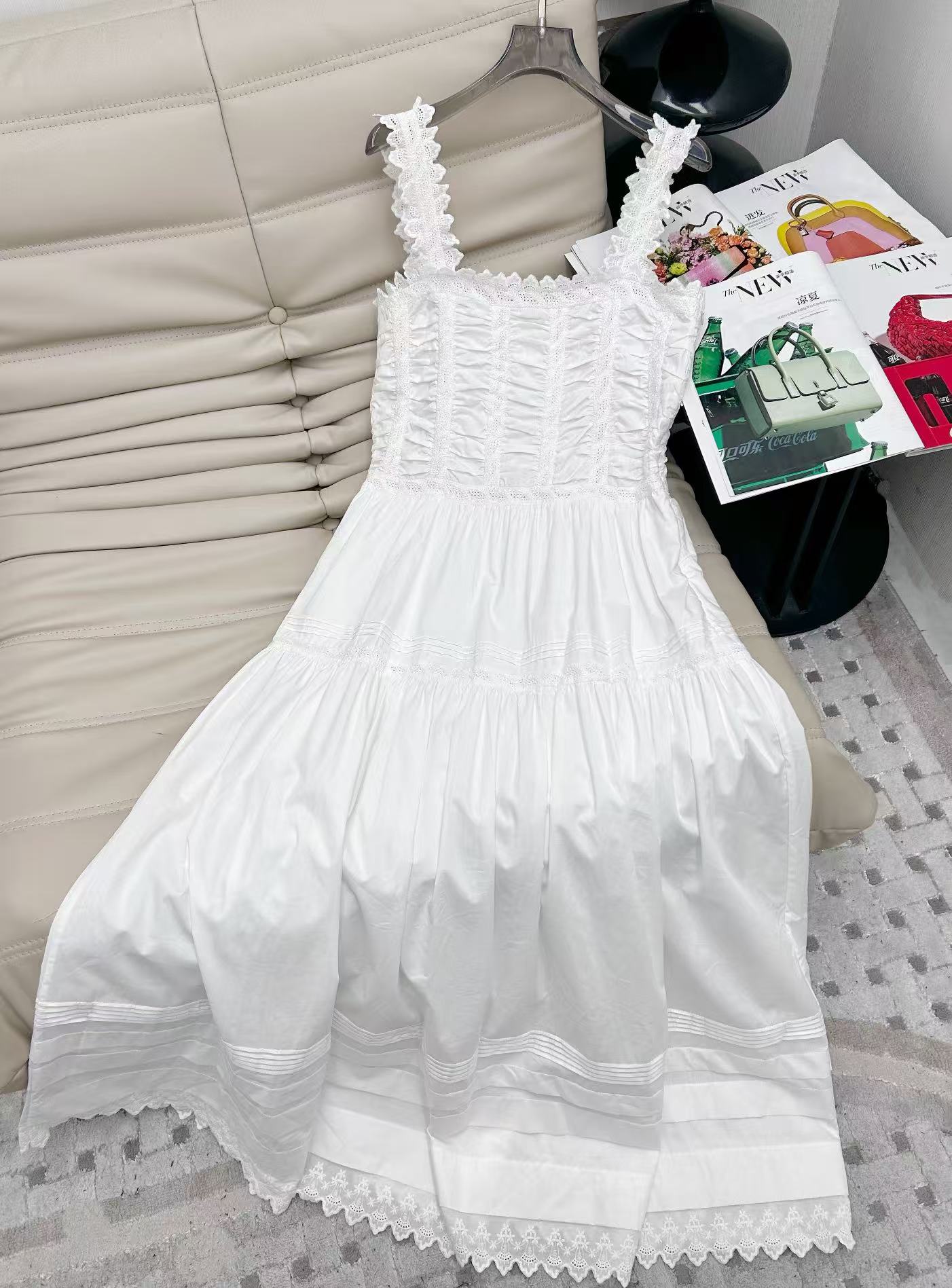 White Embroidered Sundress - Lightweight Cotton, High Waist, Elegant Vacation Style 9 i1747222014453 8701 0 7