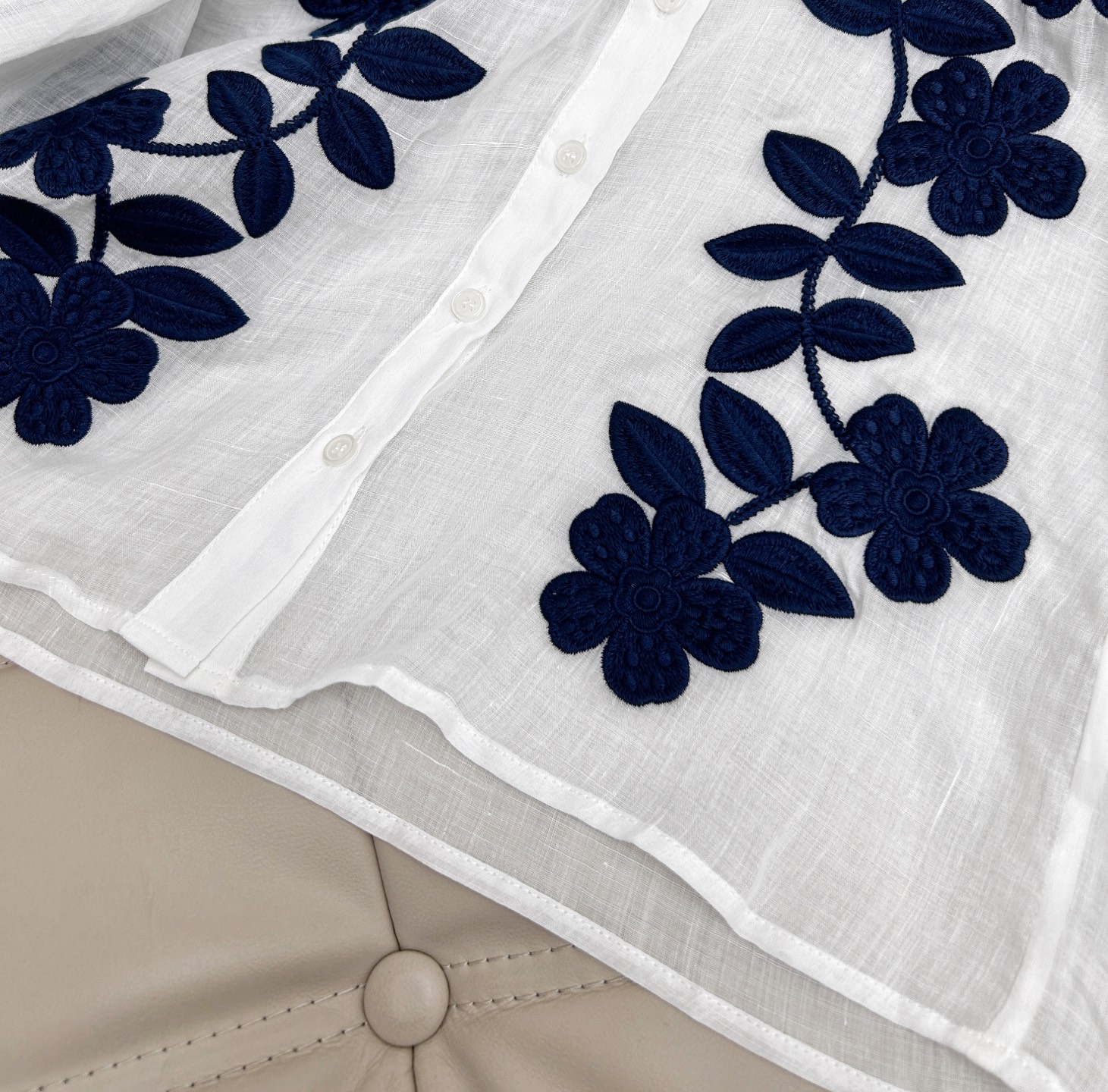 Embroidered Linen Top and Skirt Set - Vintage Style, Elegant Two-Piece Outfit 6 i1747222048314 9836 0 4