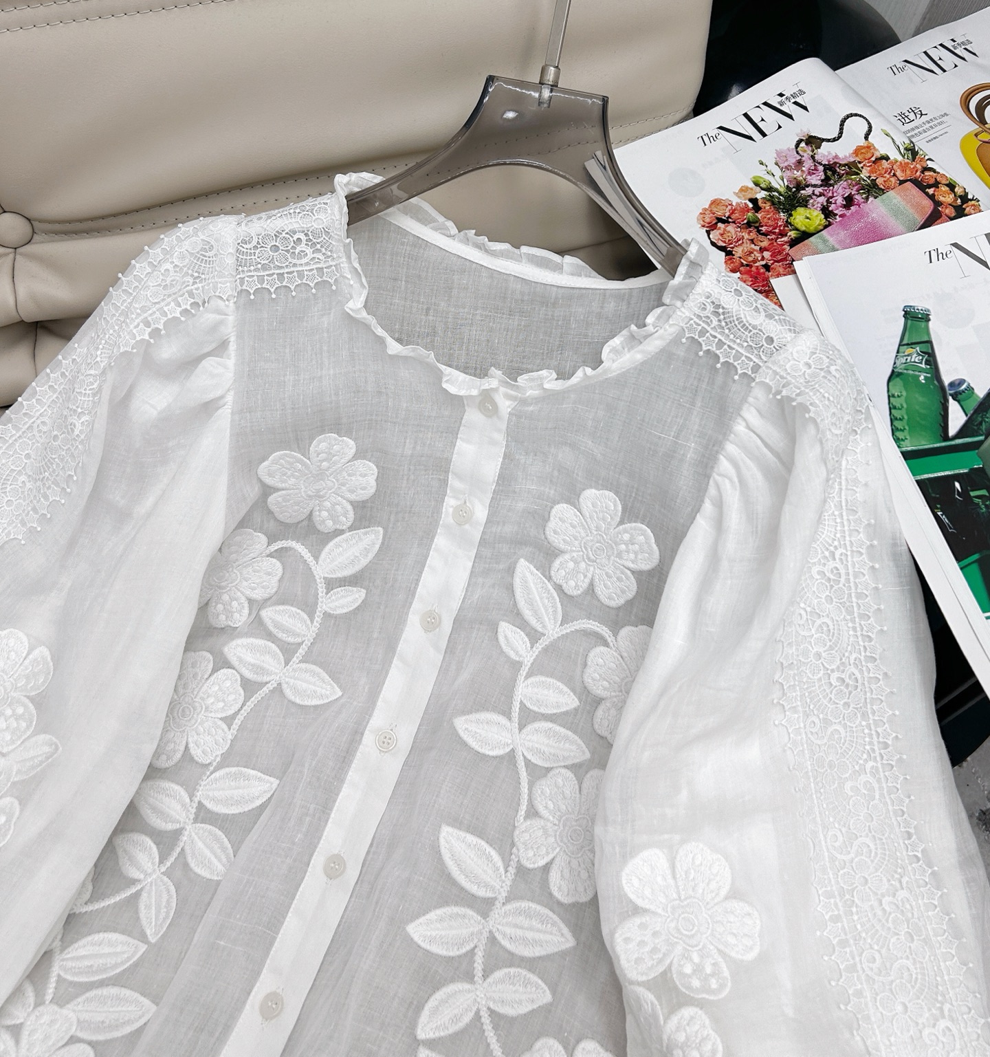 Embroidered Linen Blouse & Skirt Set - Vintage Floral Two-Piece Outfit 4 i1747222077731 2230 0 2