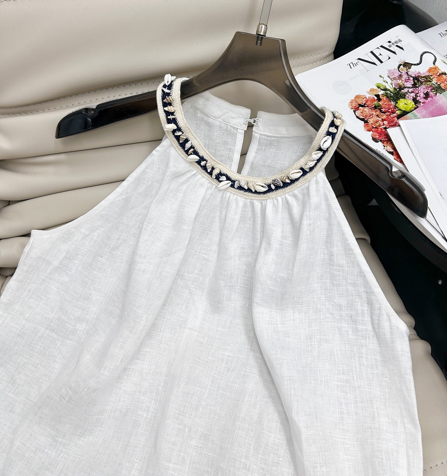 Elegant Linen Two-Piece Set: Sleeveless Top & Shorts - Vintage Chic 4 i1747470371490 2824 0 2