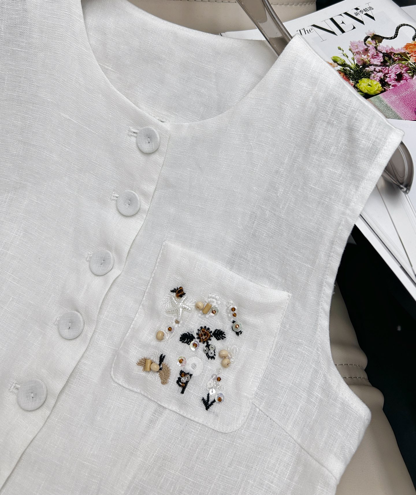 Elegant Linen Embroidered Top and Skirt Set - Summer Style 5 i1747481472627 4856 0 3
