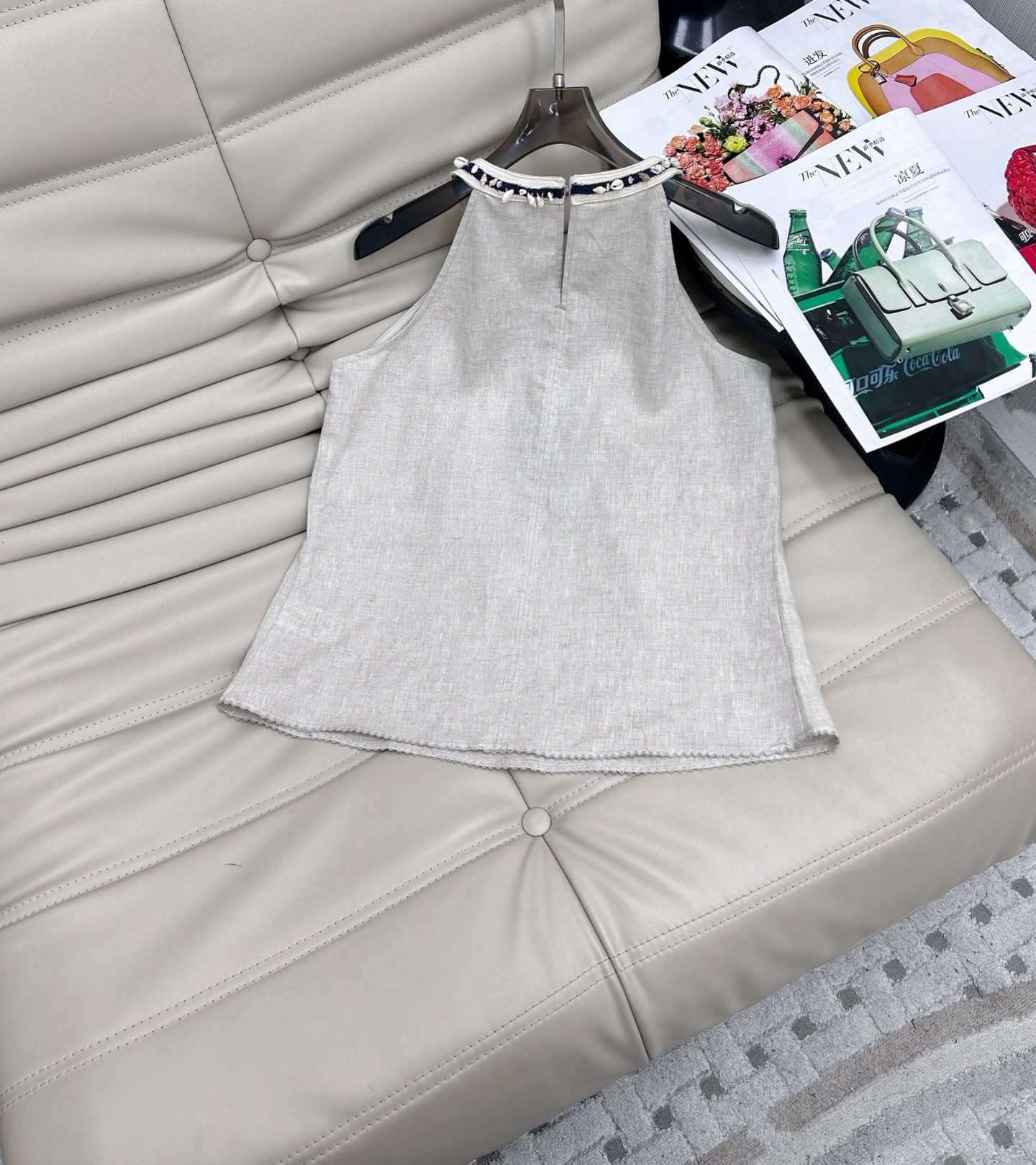 Elegant Linen Sleeveless Top & Shorts Set - Retro Woven Collar Design 6 i1747821634482 1661 0 5